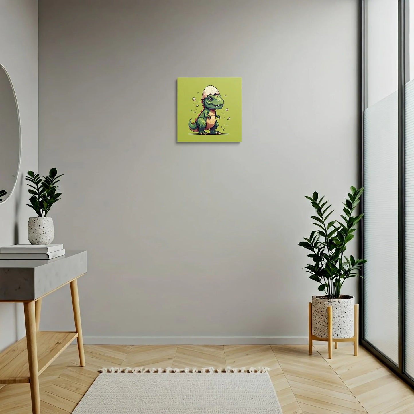 Tablou Modern - Portret Colorat de Dinozaur Pentru Copii - vedere hol