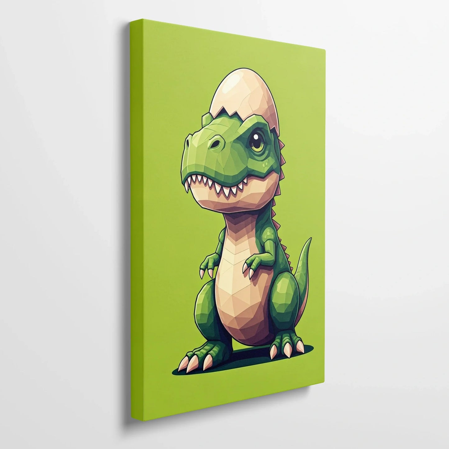 Tablou Modern - Baby Dinosaur Geometric Art - vedere din lateral