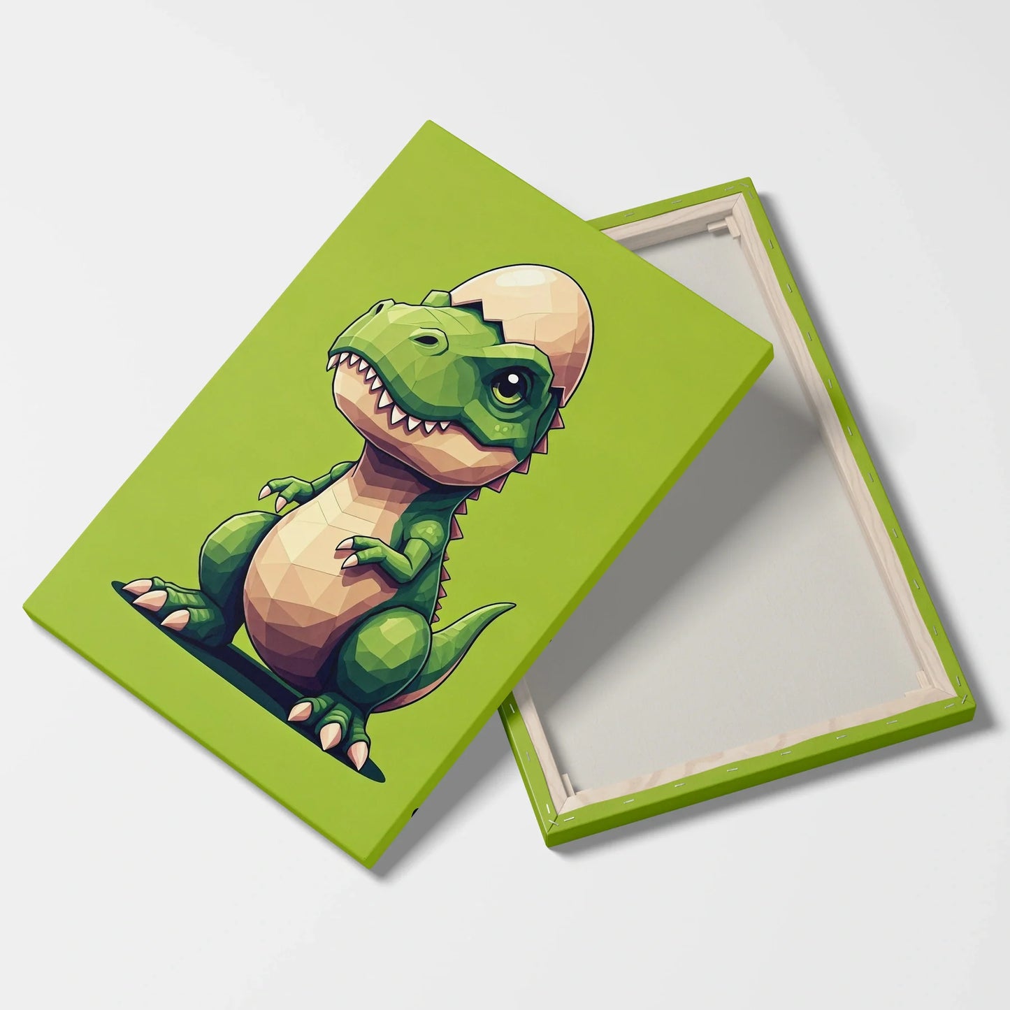 Tablou Modern - Baby Dinosaur Geometric Art - vedere fata verso