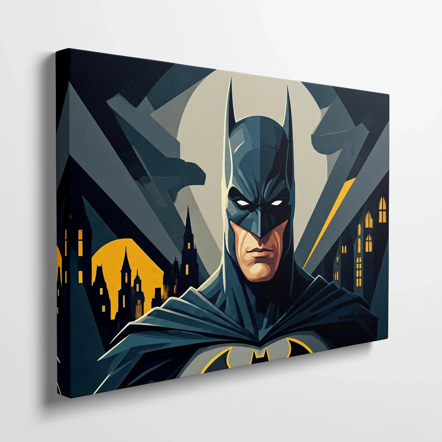 Tablou Modern - Portret Geometric cu Batman - vedere din lateral