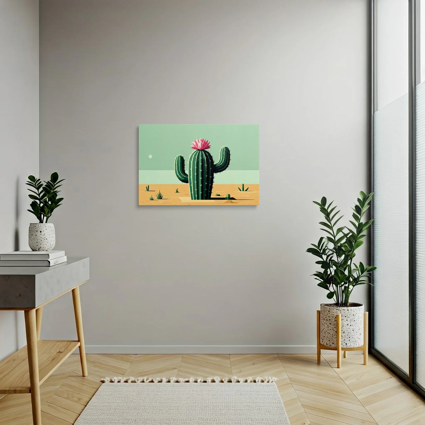 Tablou Modern - Cactuș cu Flori Colorate - vedere hol