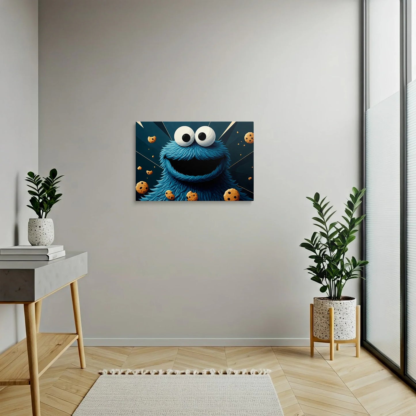 Tablou Modern - Portret Jucăuș Al Monstrului Cookie - vedere hol