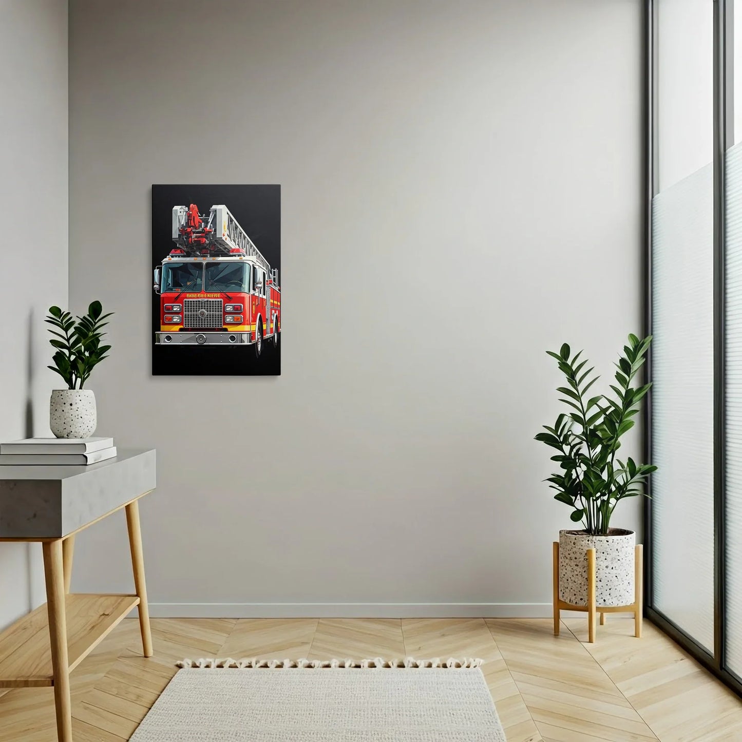 Tablou Modern - Camion de Pompieri Cubist - vedere hol