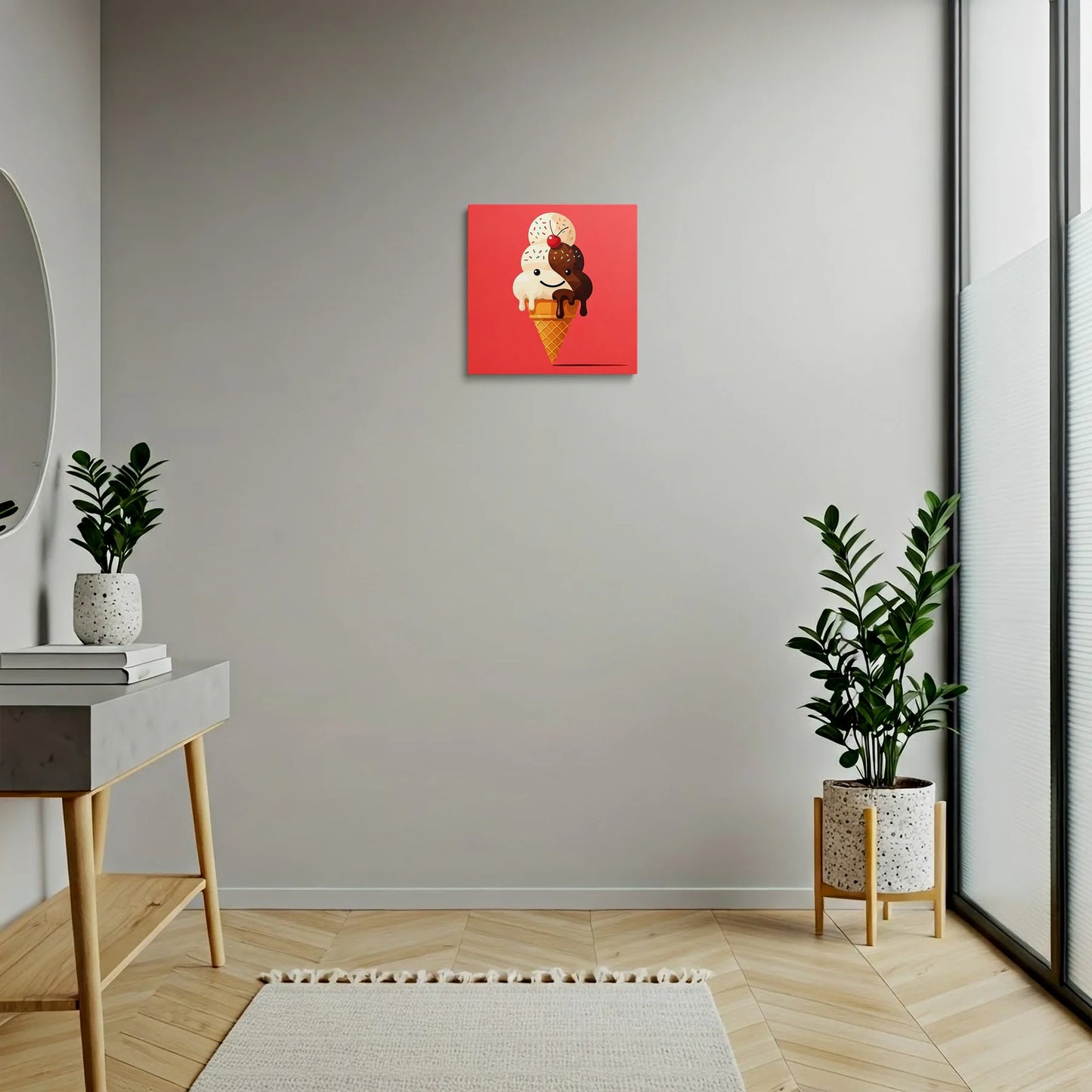 Tablou Modern - Înghețată Cubistă Colorată - vedere hol