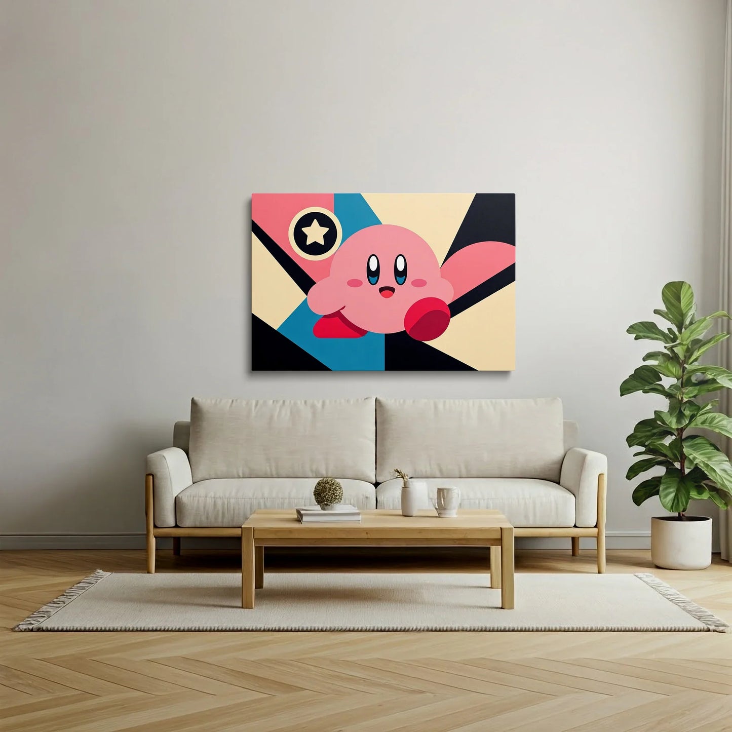 Tablou Modern - Portret Geometric Expresiv - vedere living