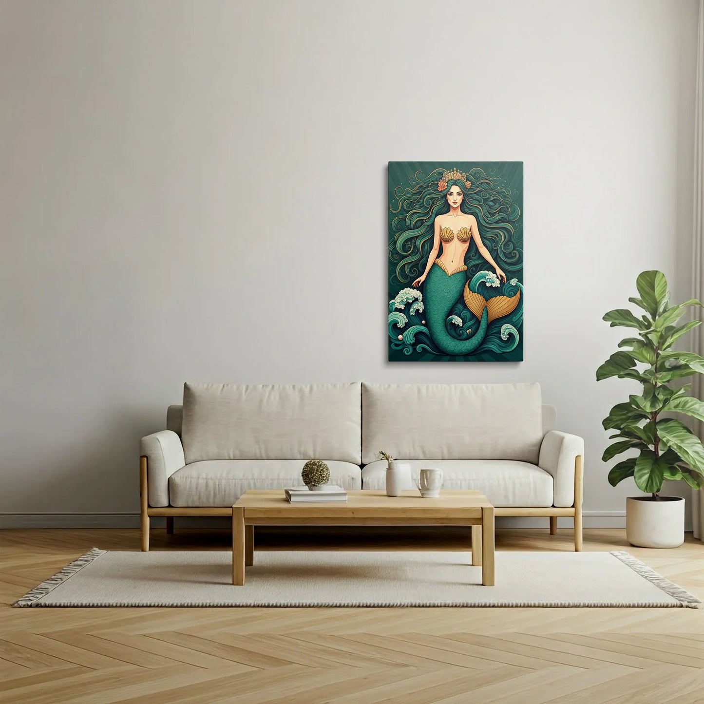 Tablou Modern - Portret Geometric Al Sirenei - vedere living