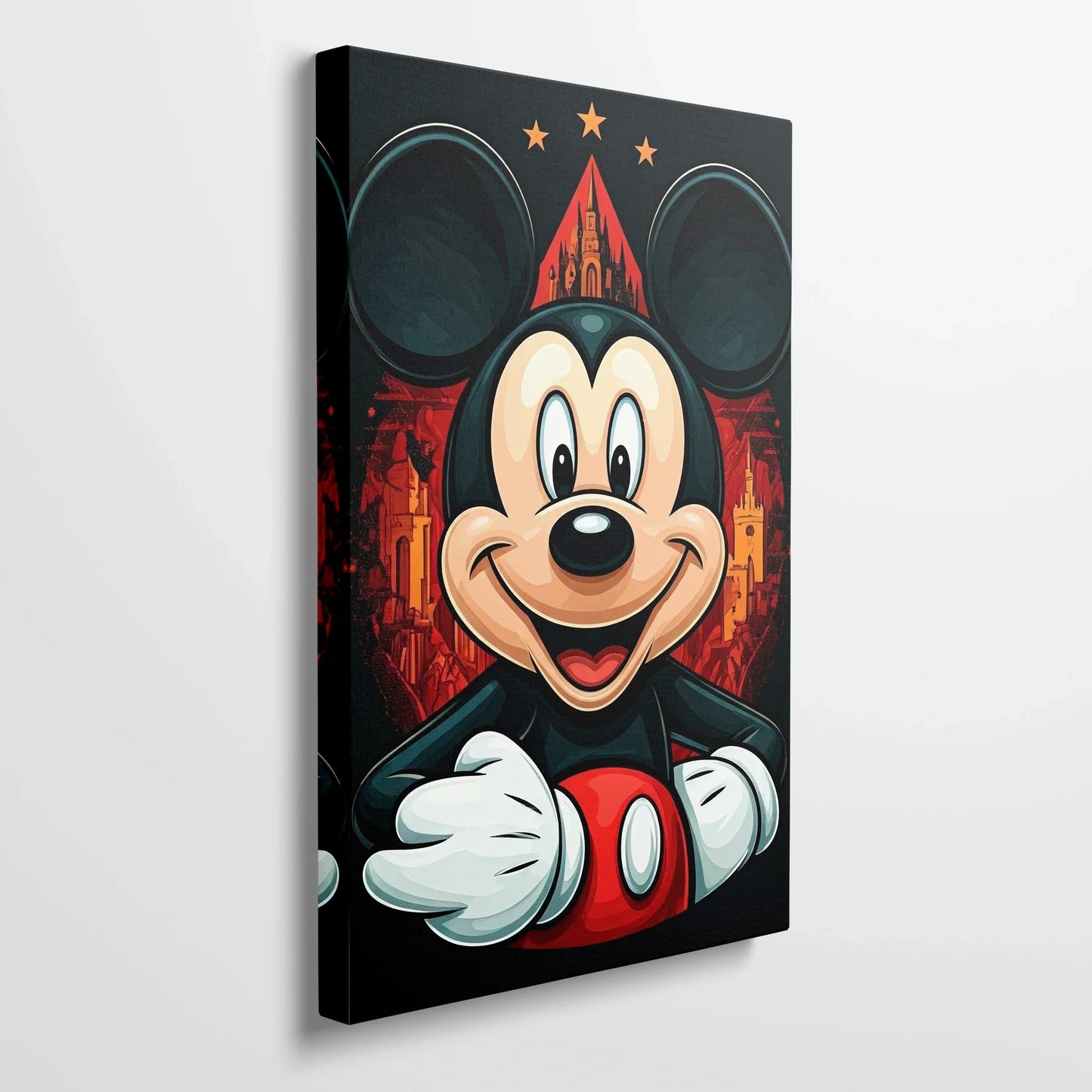 Tablou Modern - Portret Cubist Colorat cu Mickey Mouse - vedere din lateral