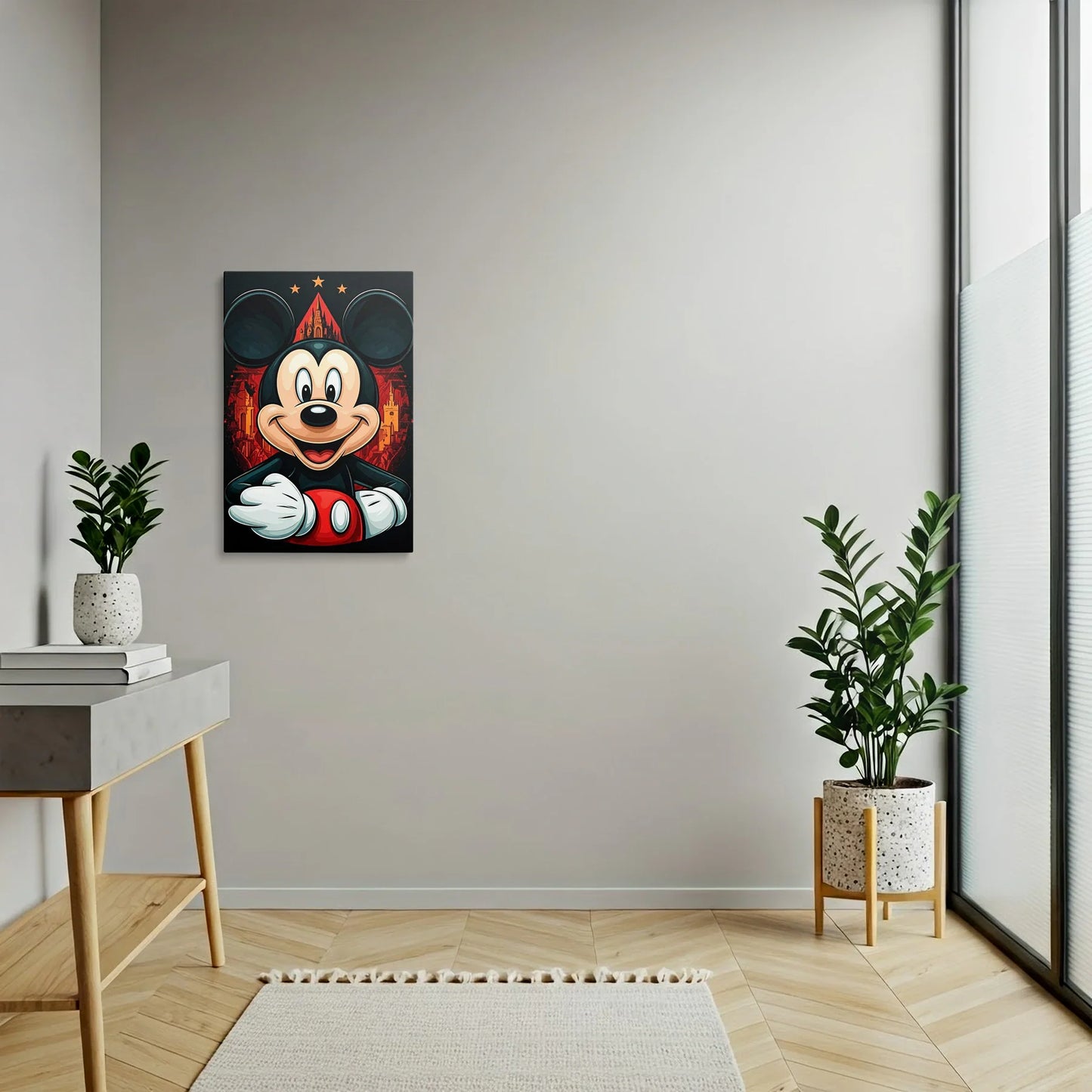 Tablou Modern - Portret Cubist Colorat cu Mickey Mouse - vedere hol