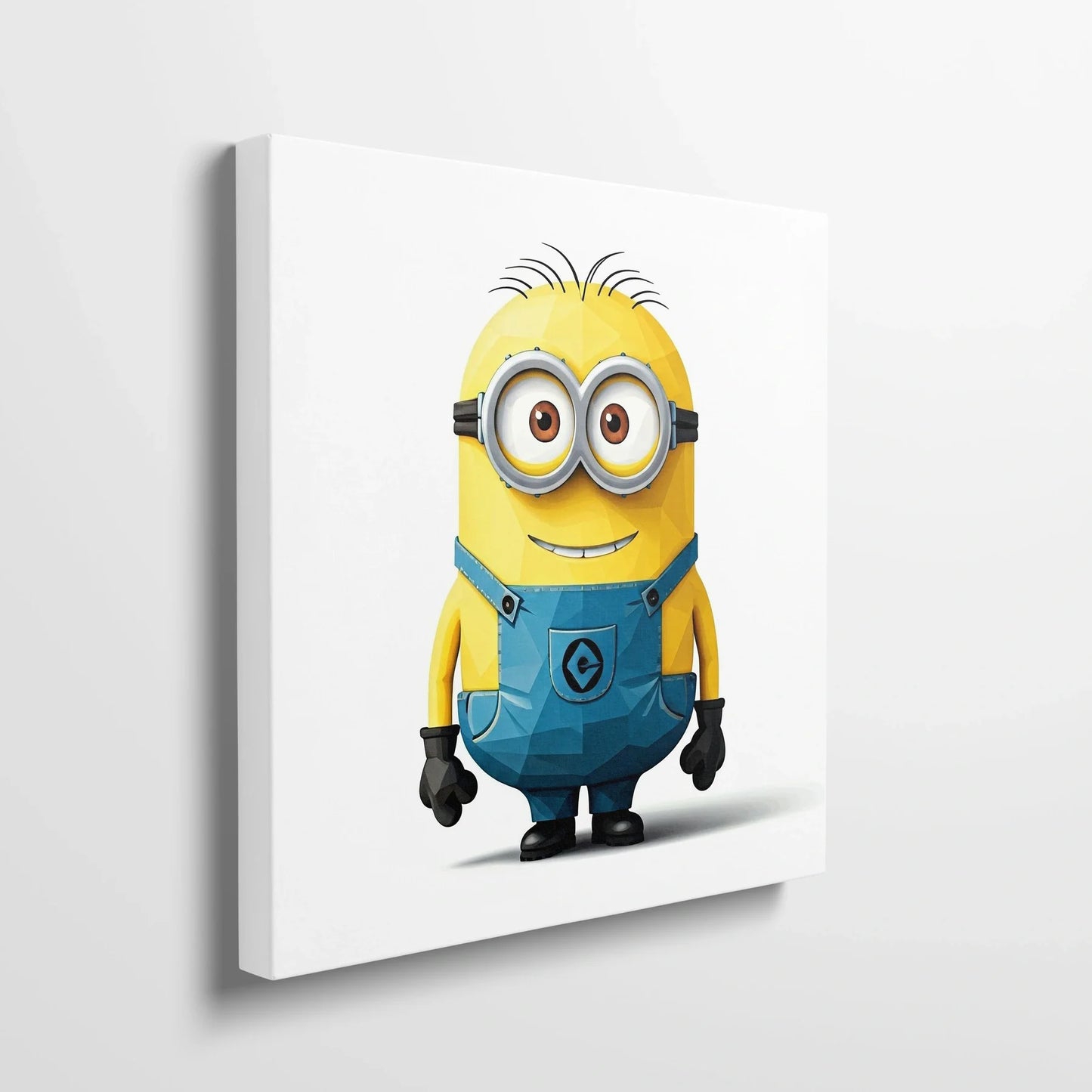 Tablou Modern - Portret Geometric Al Unui Minion - vedere din lateral sprijinit perete