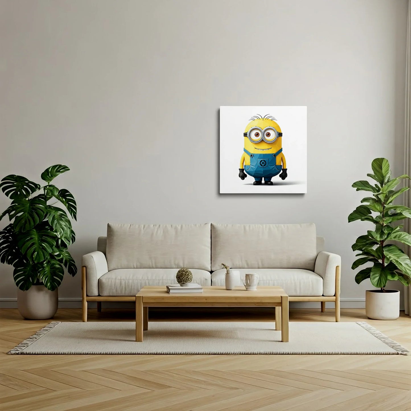Tablou Modern - Portret Geometric Al Unui Minion - vedere living