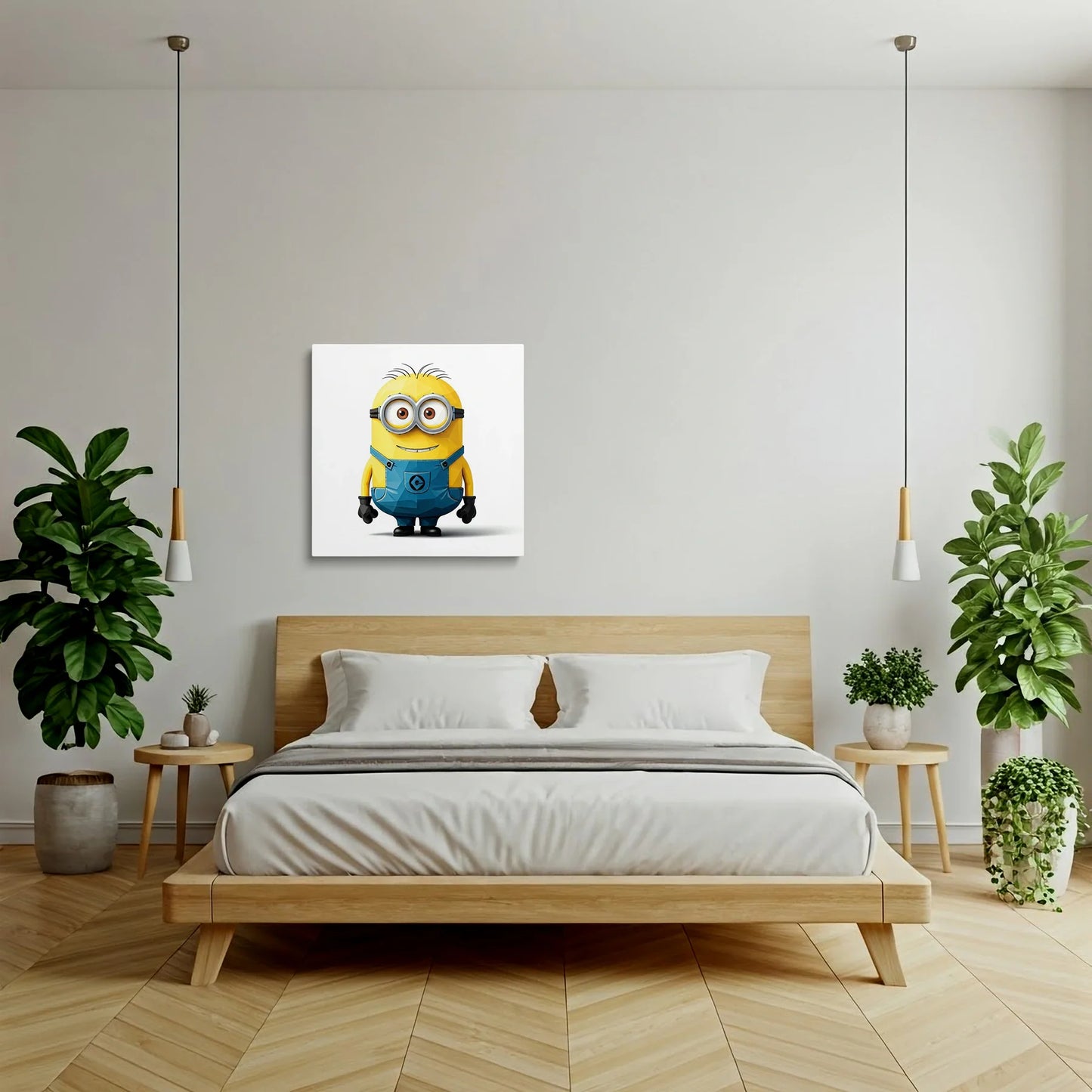 Tablou Modern - Portret Geometric Al Unui Minion - vedere dormitor