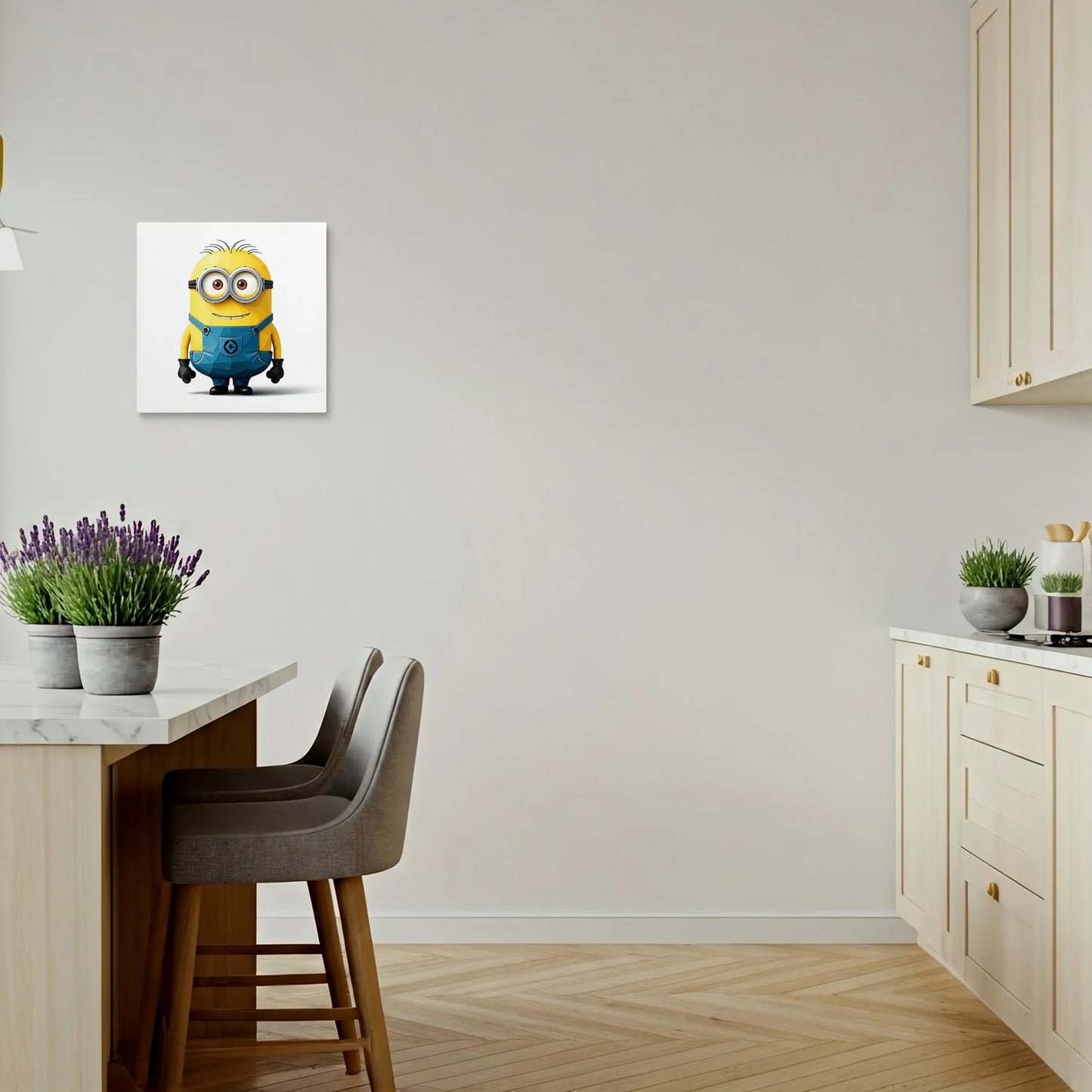 Tablou Modern - Portret Geometric Al Unui Minion - vedere bucatarie