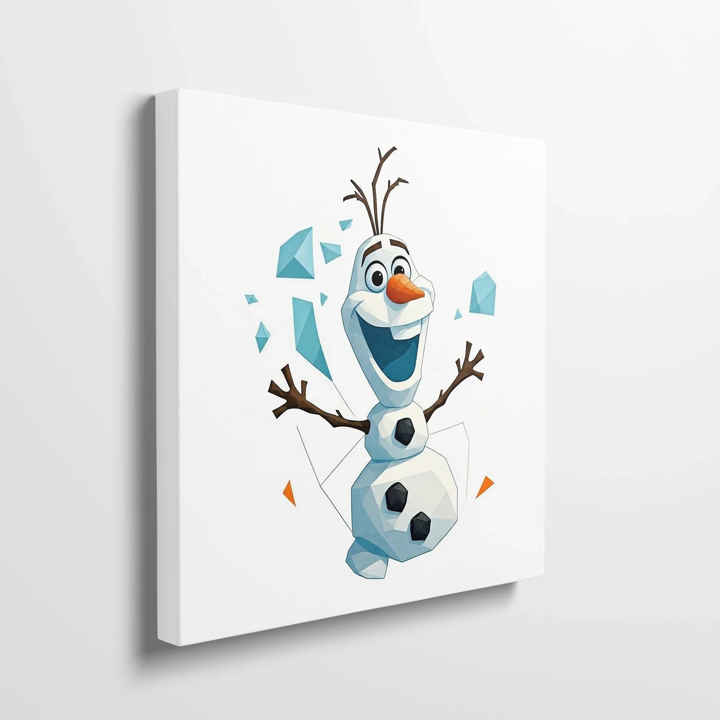 Tablou Modern - Olaf Geometric Cubist Pentru Copii - vedere din lateral sprijinit perete