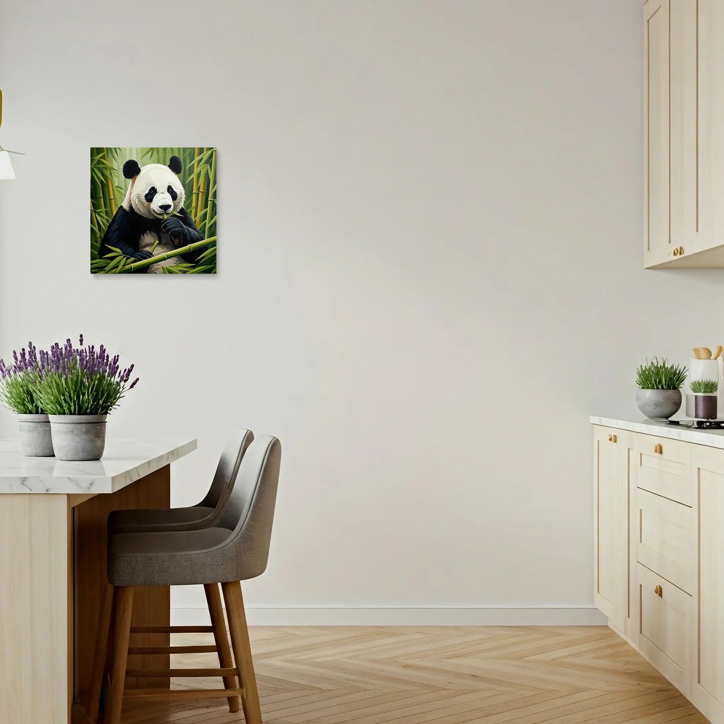 Tablou Modern - Panda Geometric în Natură - vedere bucatarie