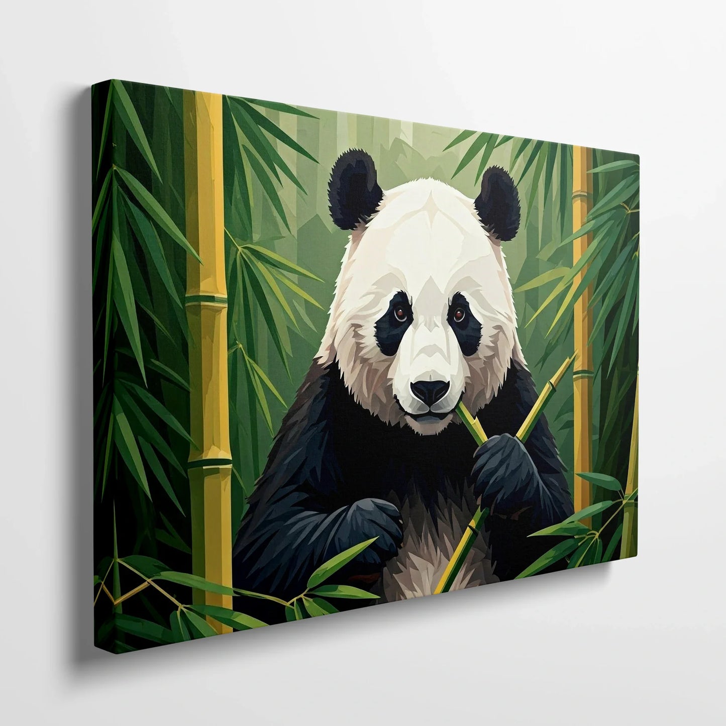 Tablou Modern - Panda Cubist în Natură - vedere din lateral