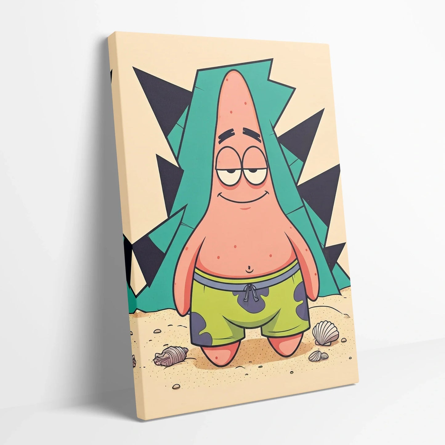 Tablou Modern - Patrick Star Cubist - vedere din lateral sprijinit perete