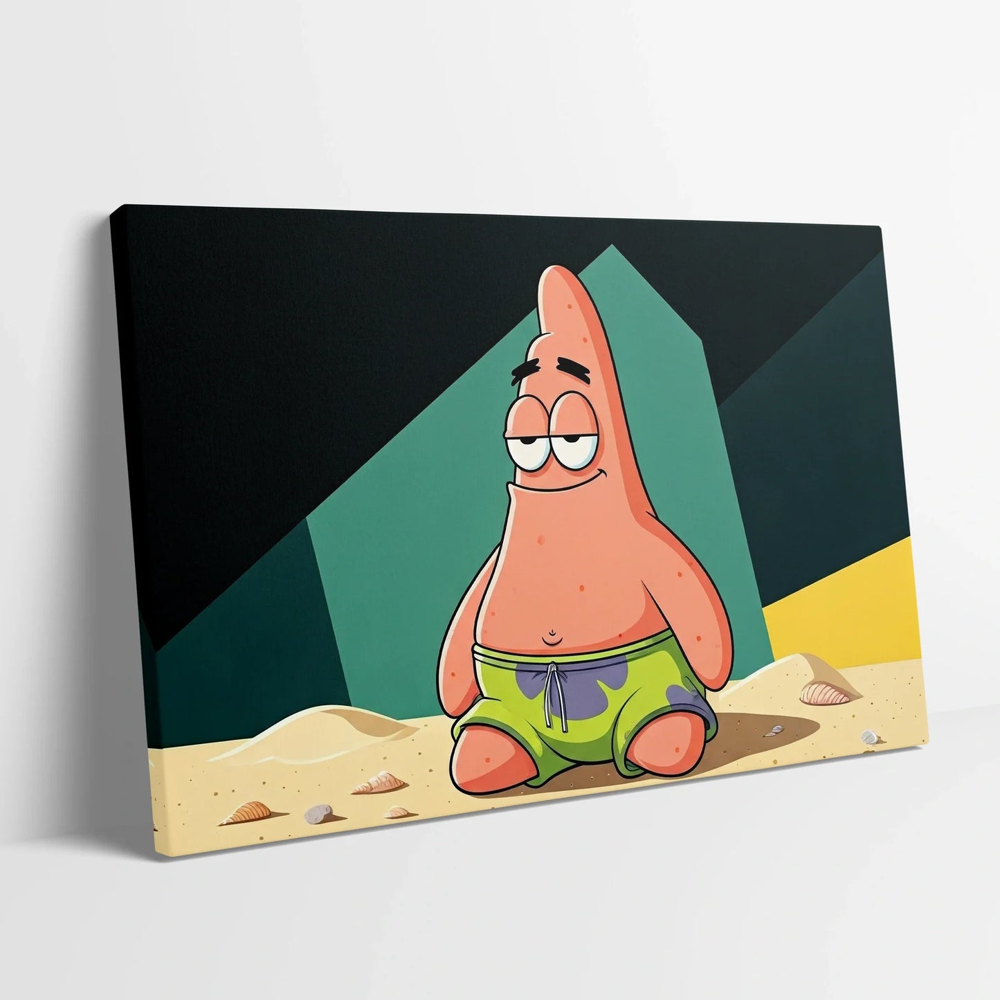Tablou Modern - Patrick Star Cubist 2 - vedere din lateral sprijinit perete