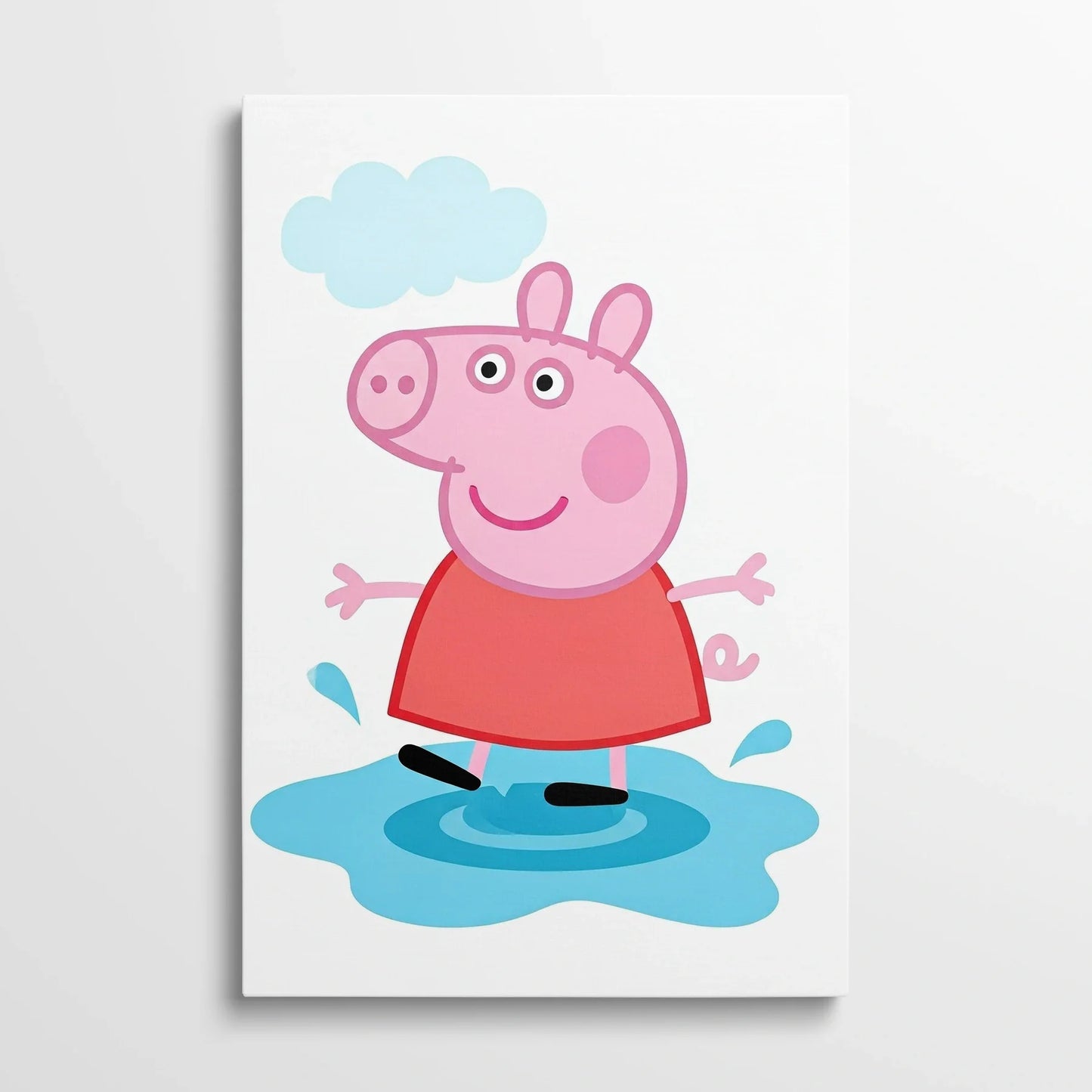 Tablou Modern - Peppa Pig în Ploaie - vedere din fata