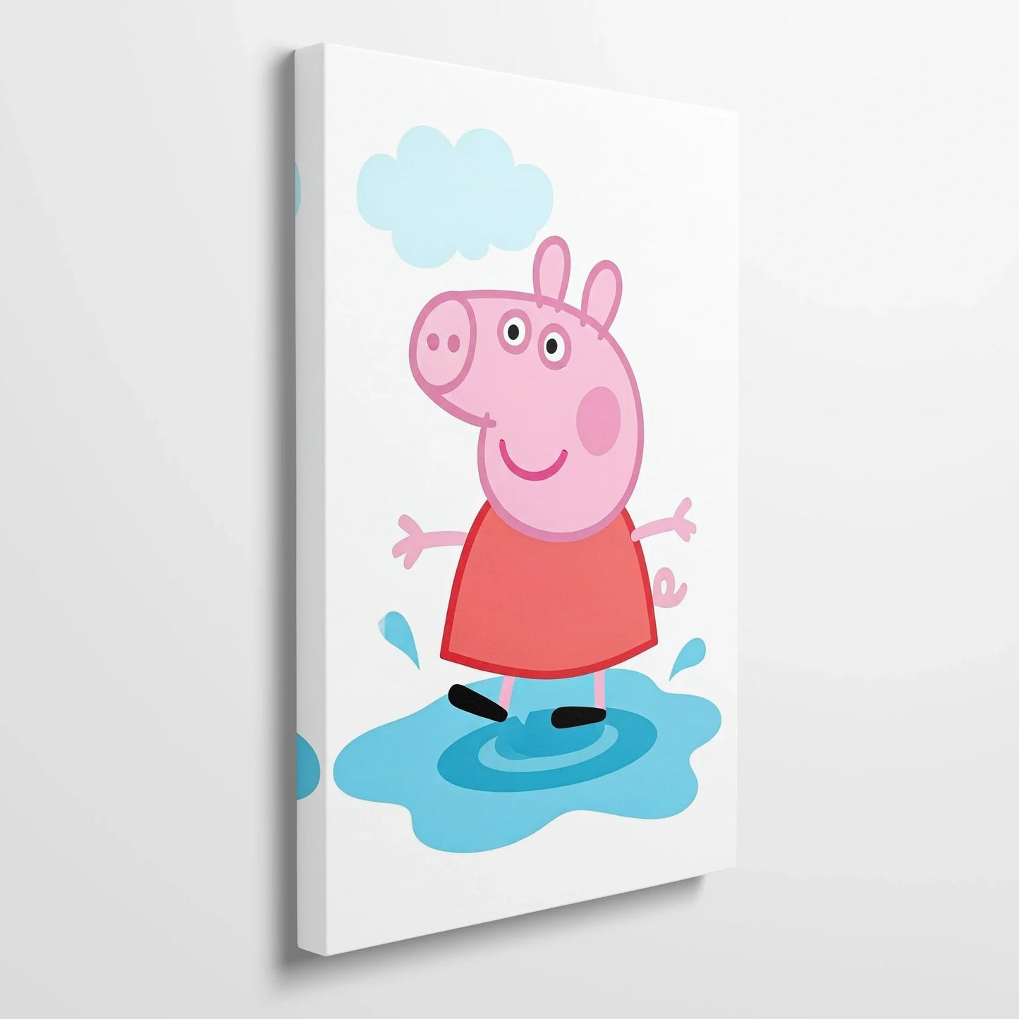 Tablou Modern - Peppa Pig în Ploaie - vedere din lateral