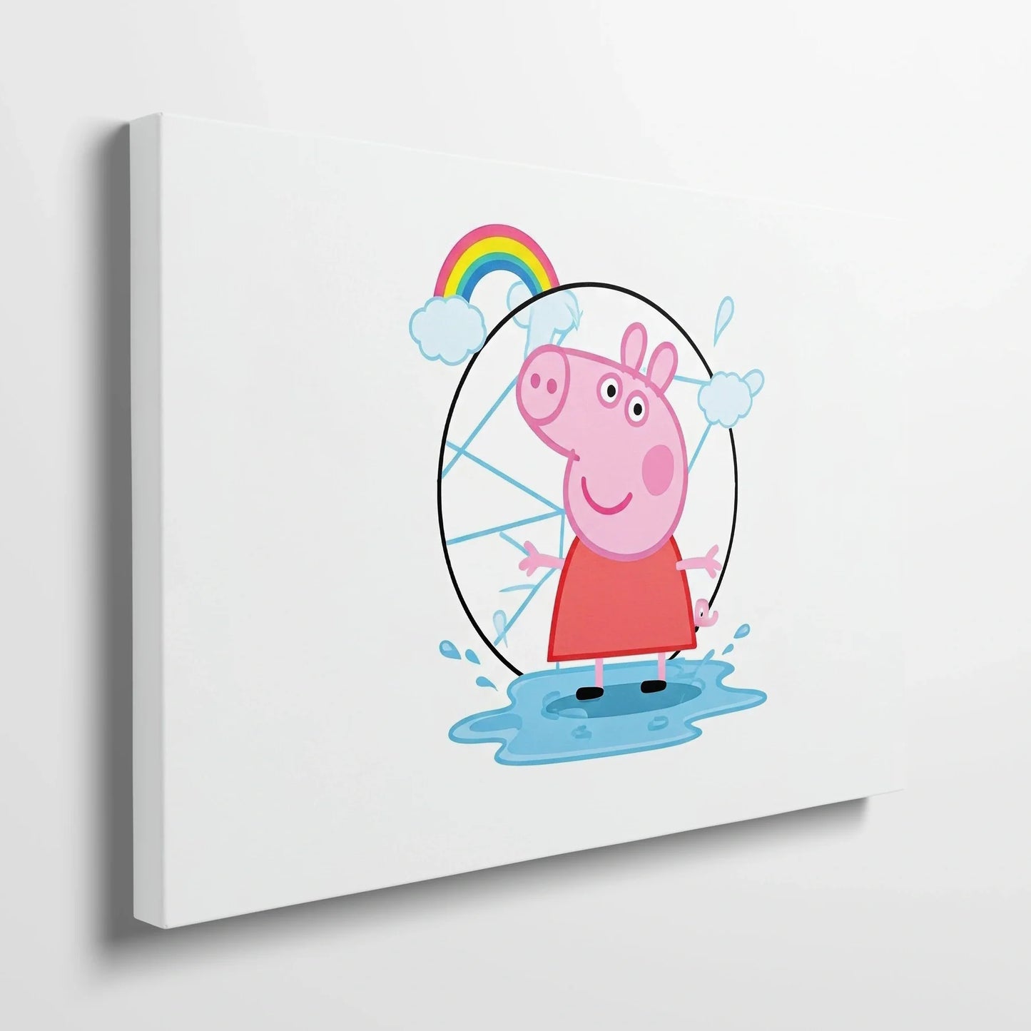 Tablou Modern - Peppa Pig în Stil Geometric Cubist - vedere din lateral