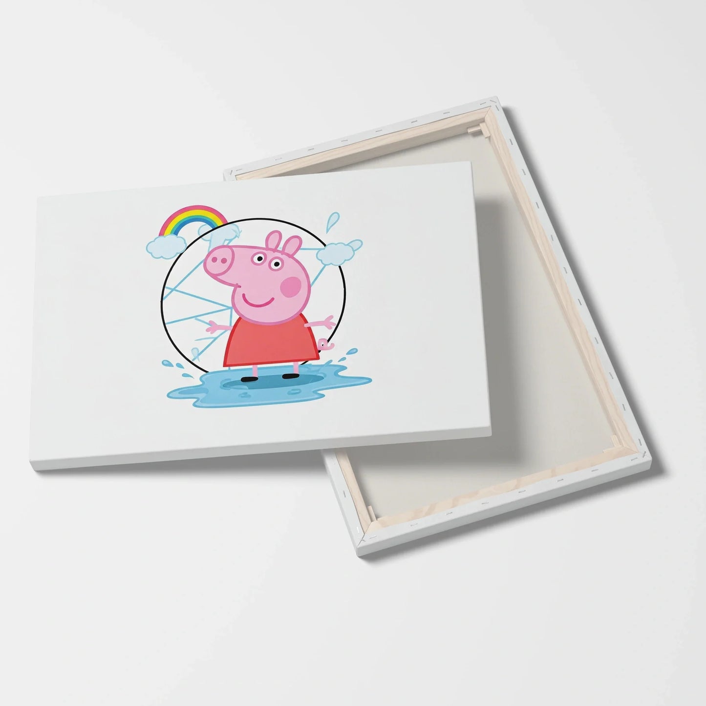 Tablou Modern - Peppa Pig în Stil Geometric Cubist - vedere fata verso