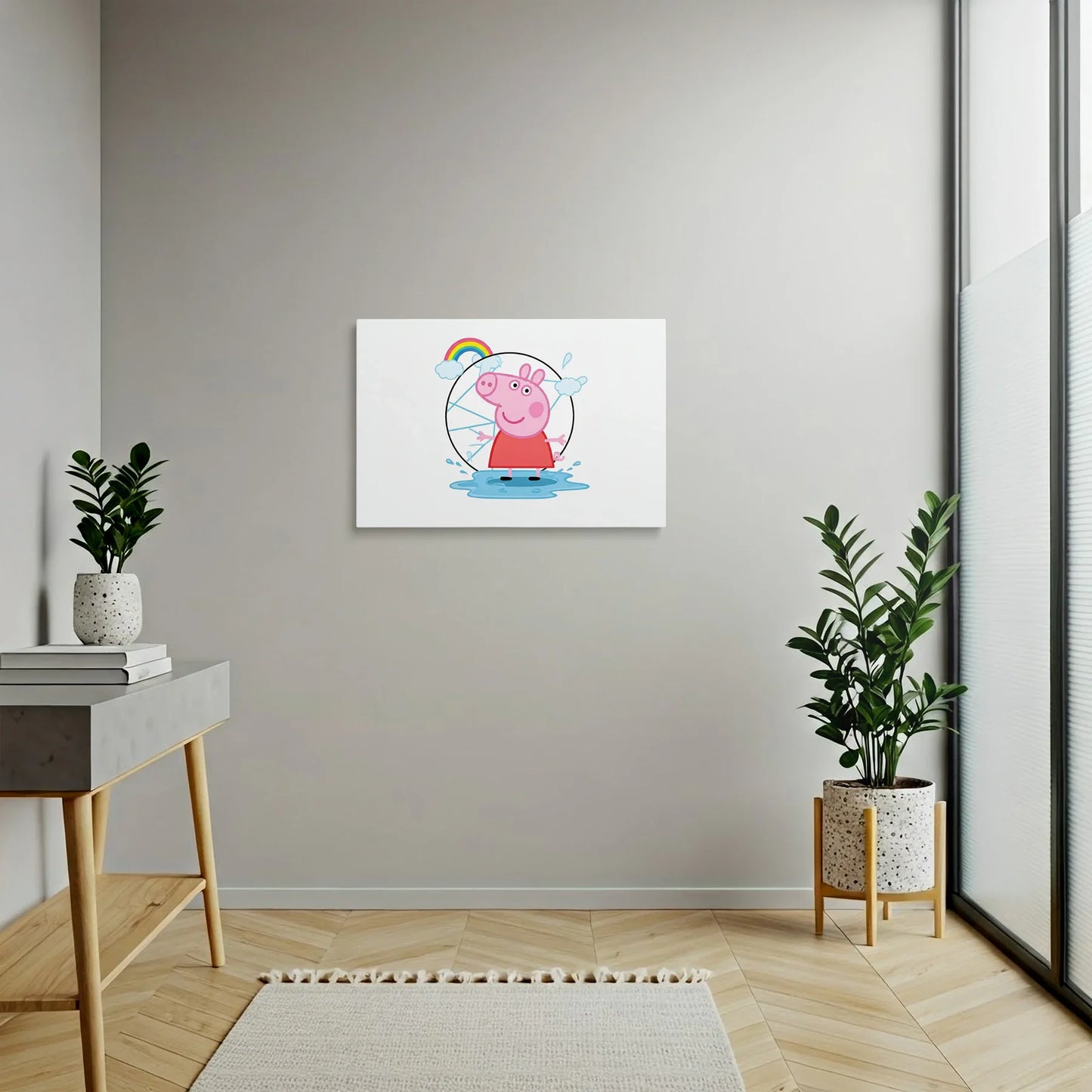 Tablou Modern - Peppa Pig în Stil Geometric Cubist - vedere hol