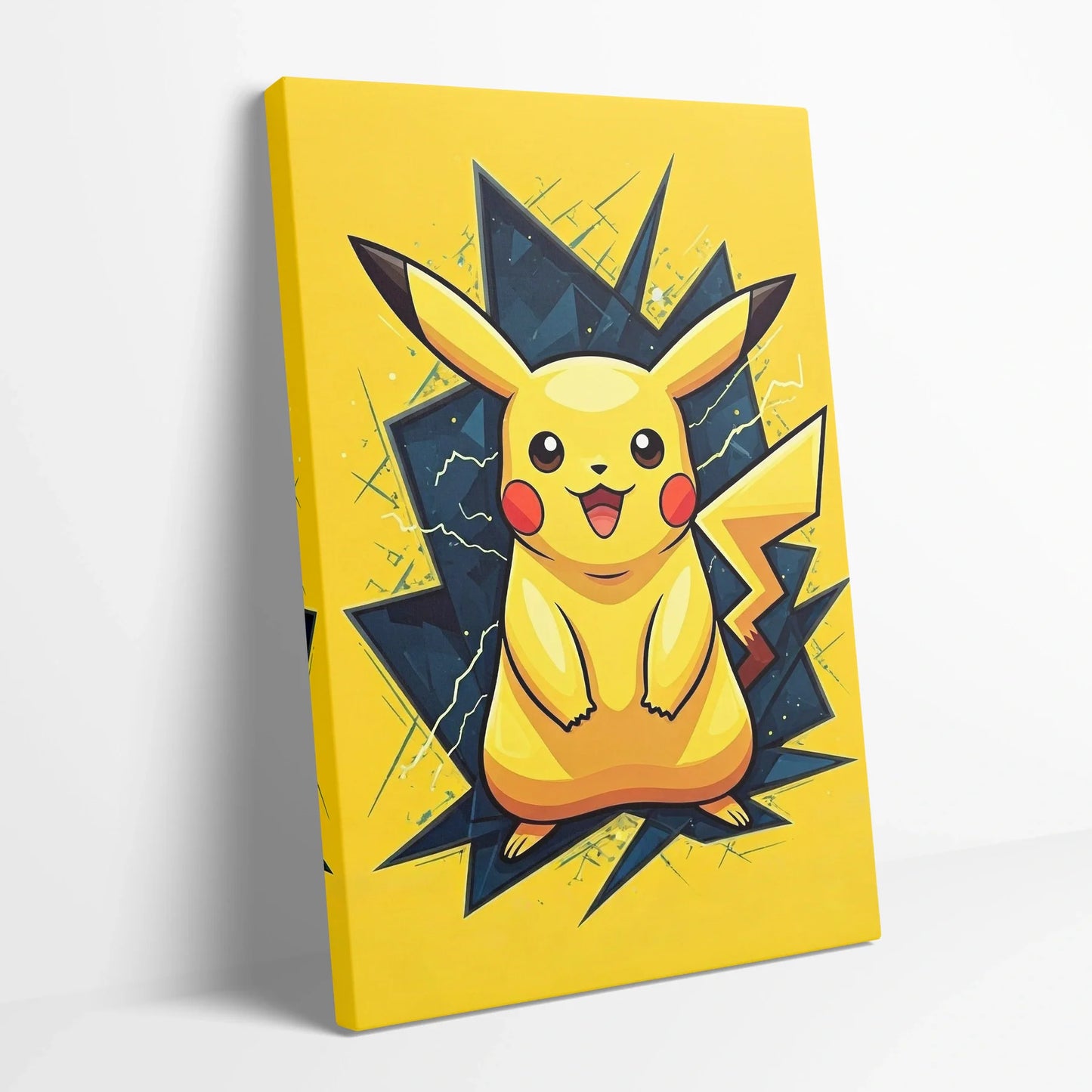 Tablou Modern - Pikachu Geometric Colorat - vedere din lateral sprijinit perete