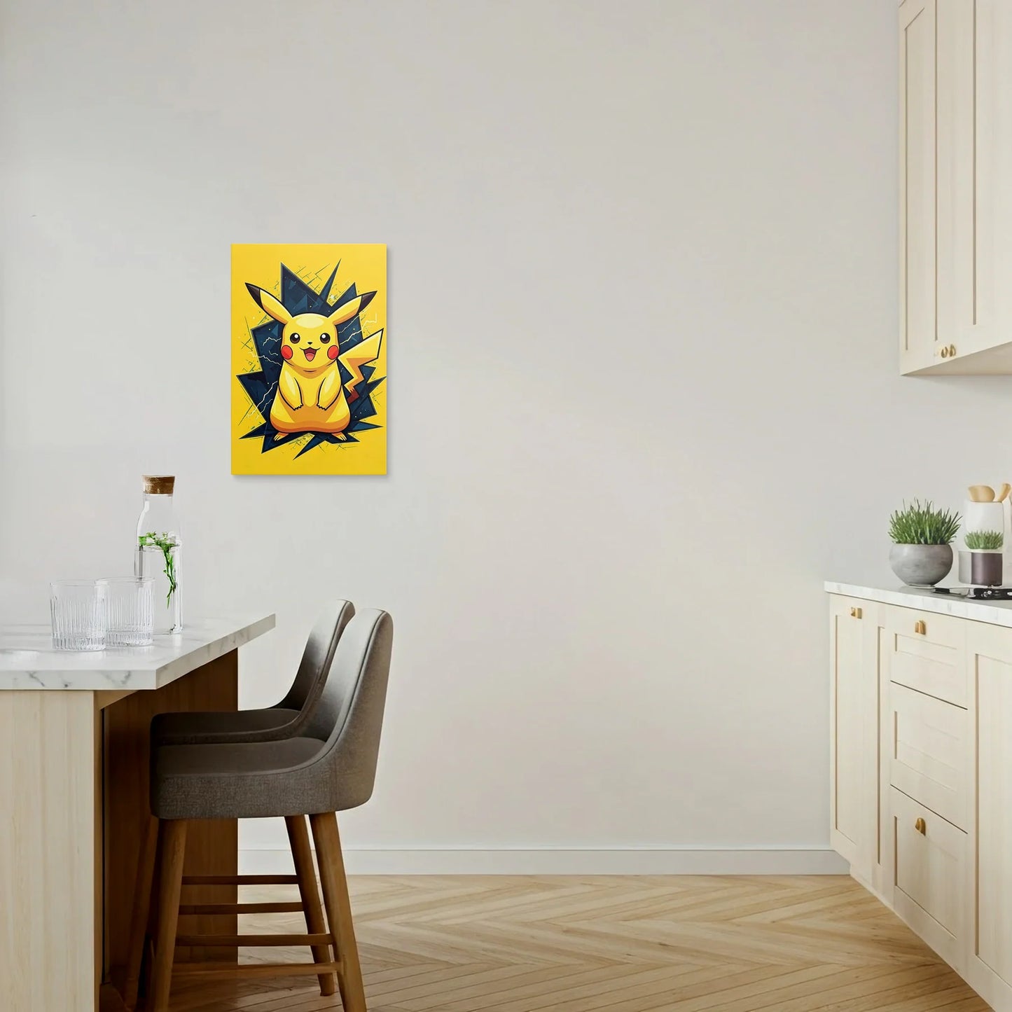 Tablou Modern - Pikachu Geometric Colorat - vedere bucatarie