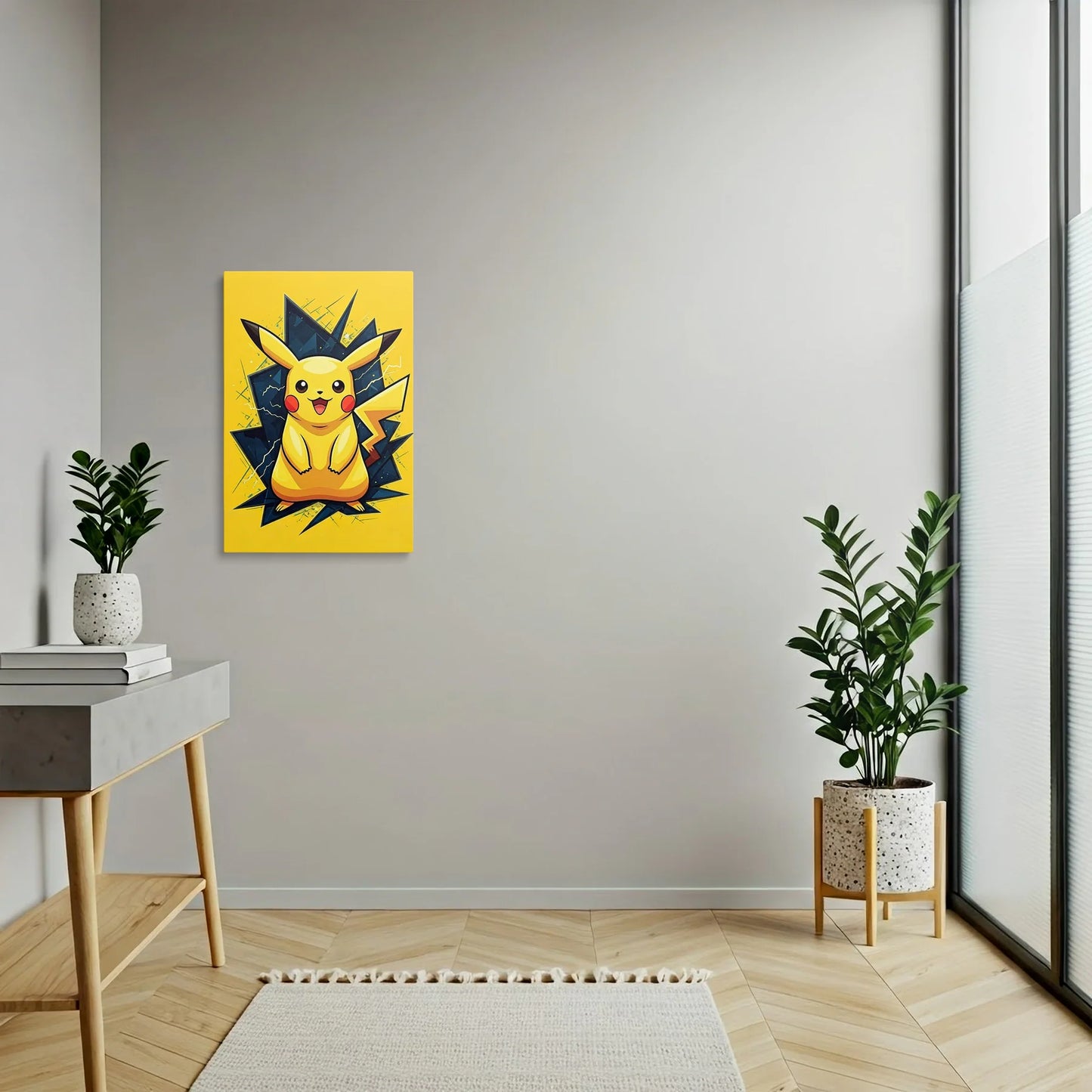 Tablou Modern - Pikachu Geometric Colorat - vedere hol