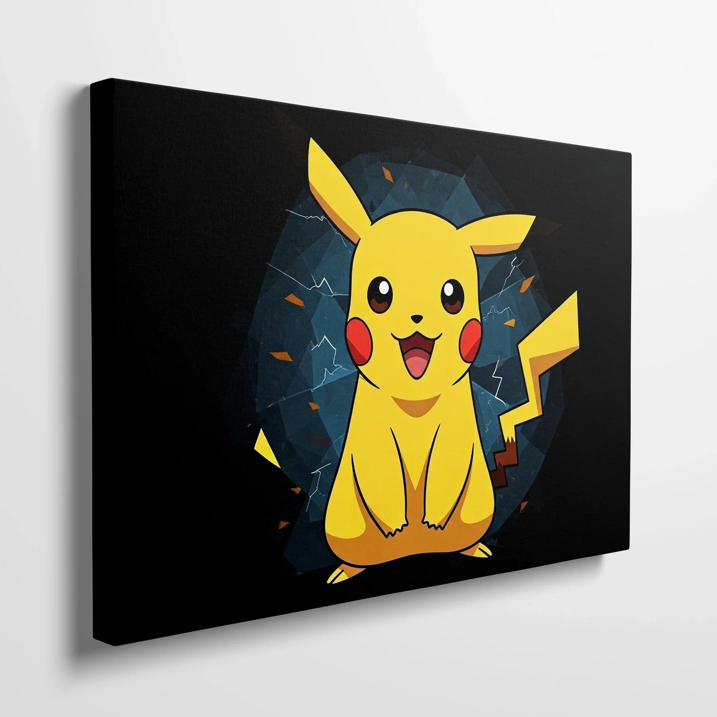 Tablou Modern - Pikachu Cubist în Culori Vii - vedere din lateral
