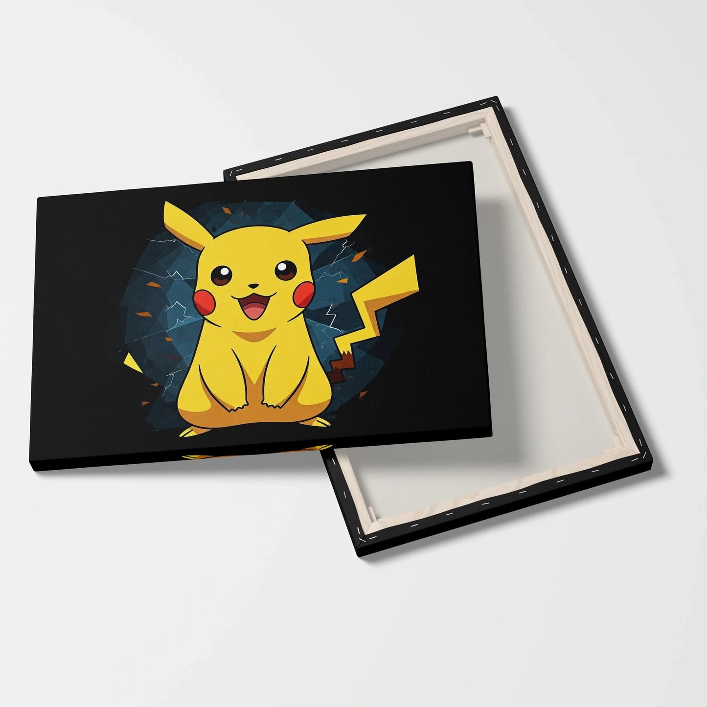 Tablou Modern - Pikachu Cubist în Culori Vii - vedere fata verso