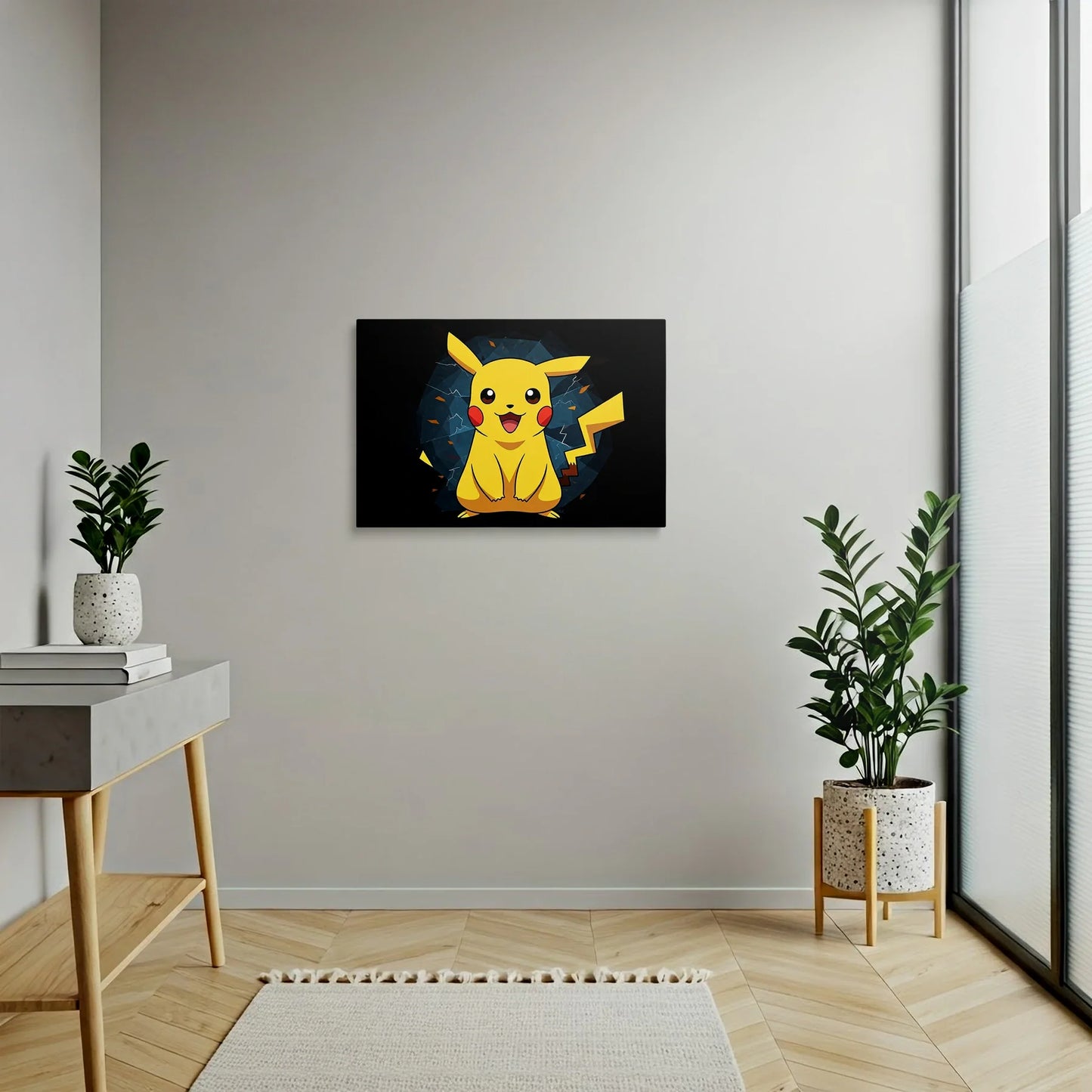 Tablou Modern - Pikachu Cubist în Culori Vii - vedere hol
