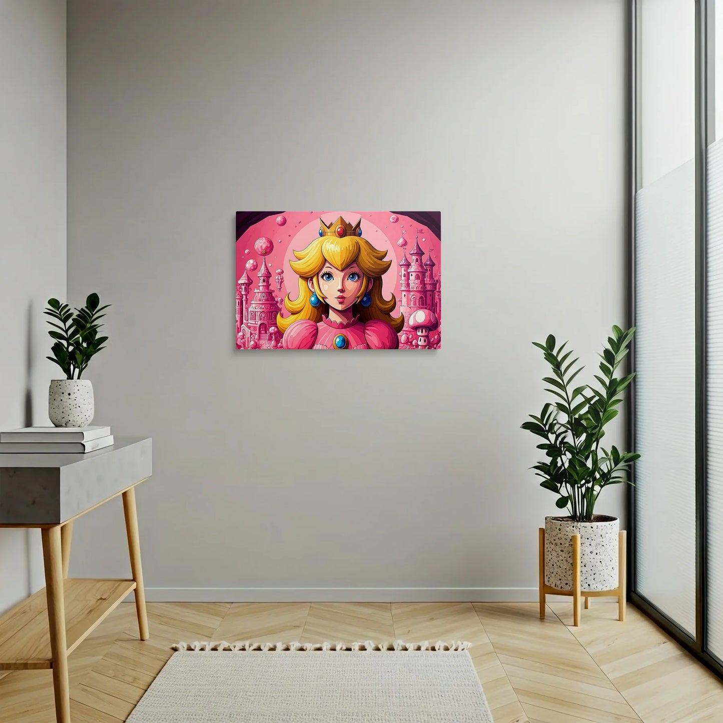 Tablou Modern - Prințesa Geometrică Pe Roz - vedere hol
