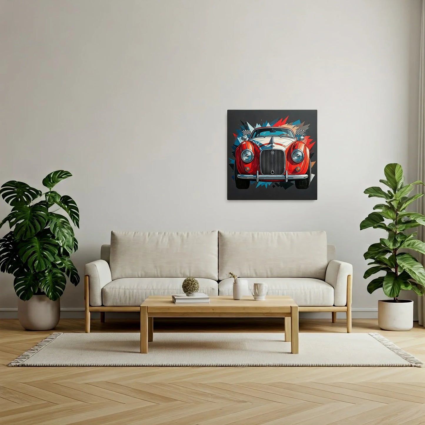 Tablou Modern - Portret Cubist Al Unei Mașini de Raliu - vedere living