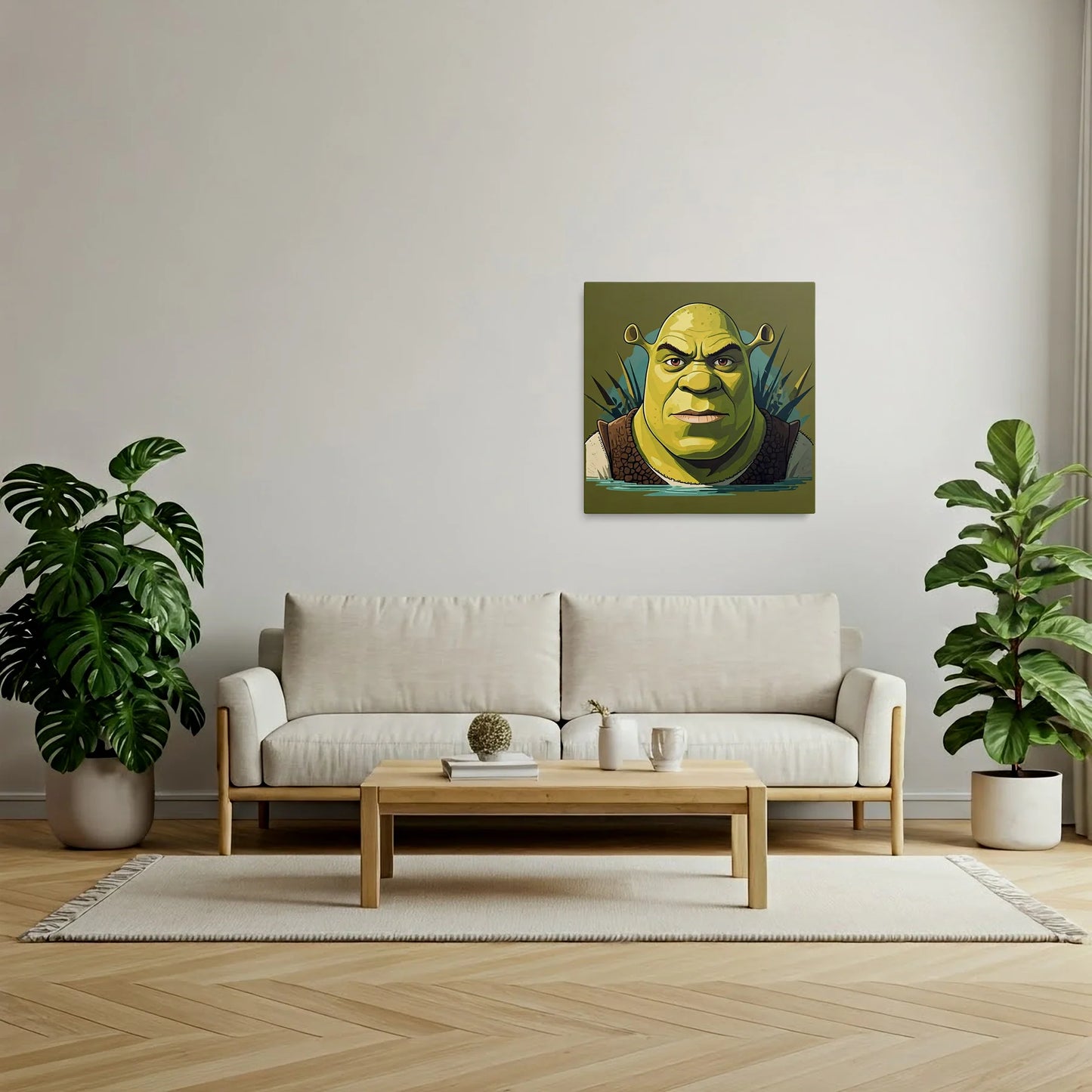 Tablou Modern - Portret Geometric Colorat - vedere living