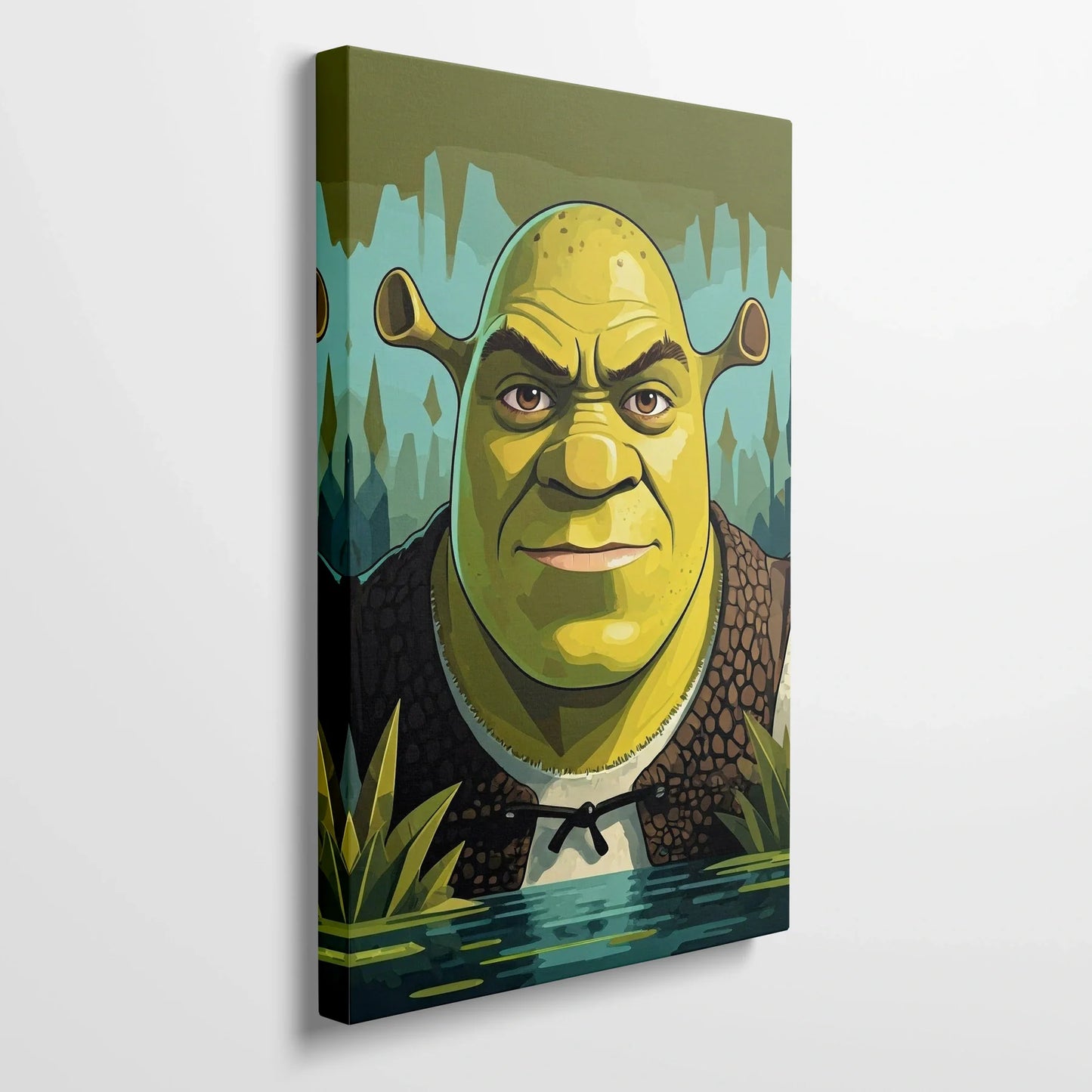 Tablou Modern - Portret Geometric Al Lui Shrek - vedere din lateral