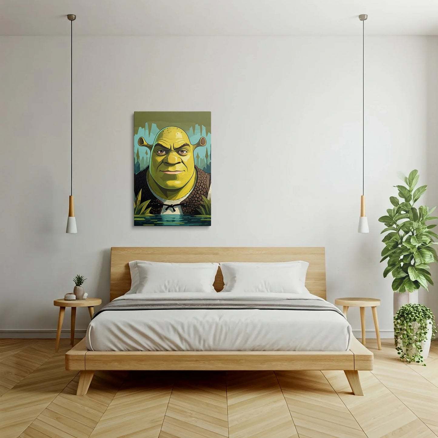 Tablou Modern - Portret Geometric Al Lui Shrek - vedere dormitor