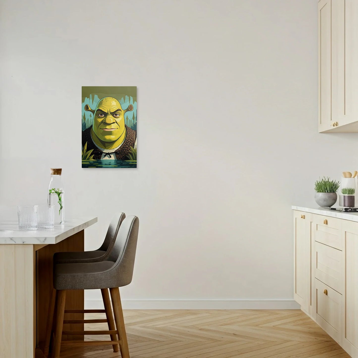 Tablou Modern - Portret Geometric Al Lui Shrek - vedere bucatarie