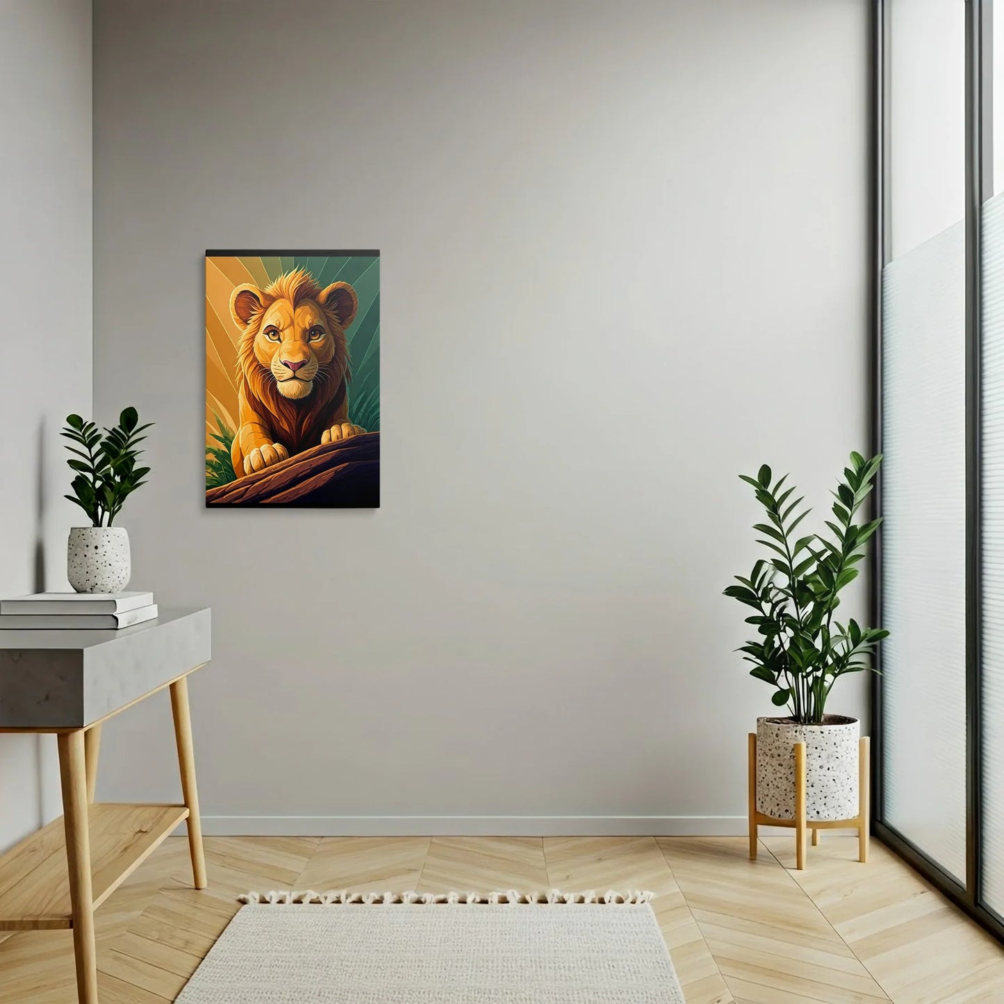 Tablou Modern - Portret Cubist cu Simba - vedere hol