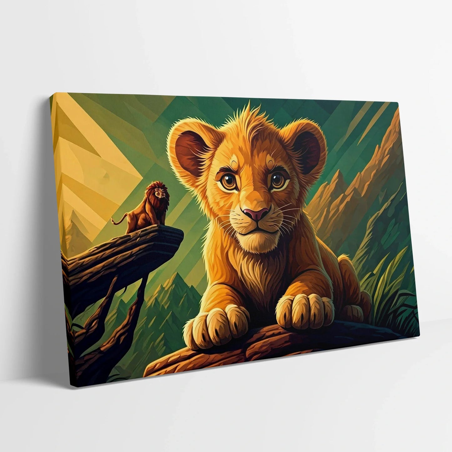 Tabloul Modern - Simba Geometric Cubist - vedere din lateral sprijinit perete