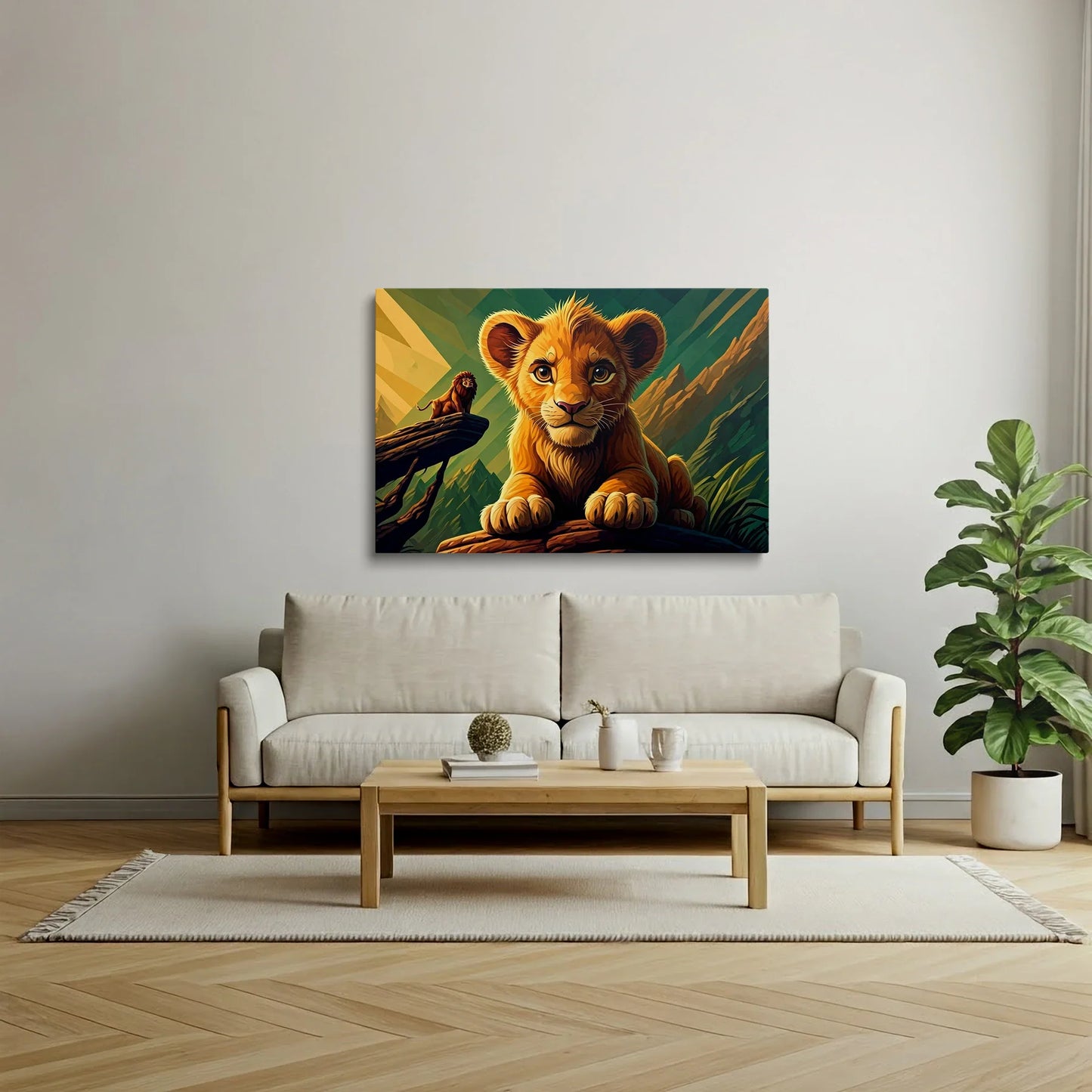 Tabloul Modern - Simba Geometric Cubist - vedere living