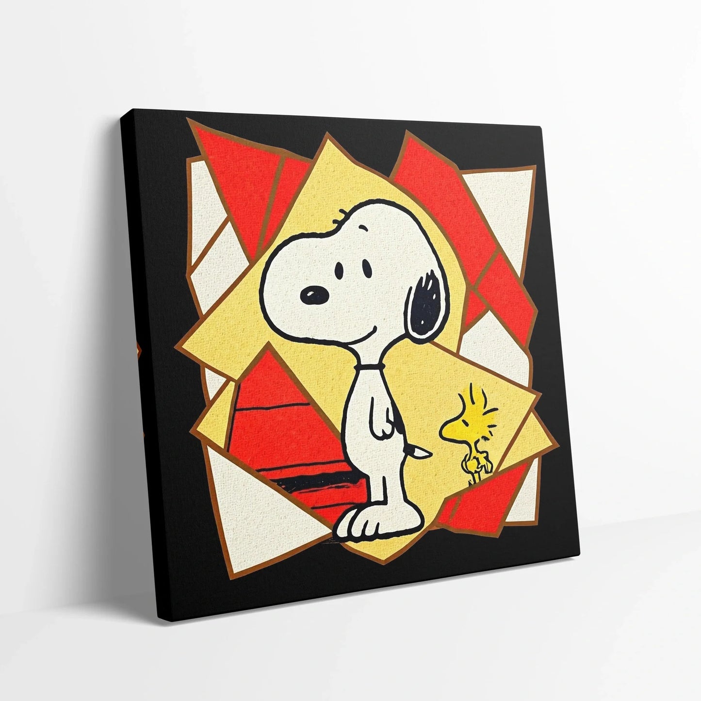 Tablou Modern - Portret Cubist cu Snoopy și Prietenul Său - vedere din lateral