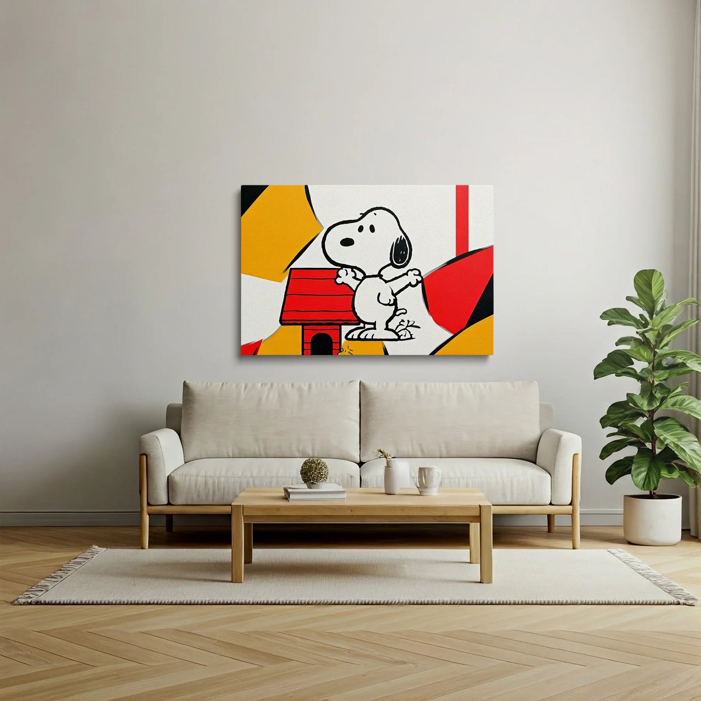 Tablou Modern - Snoopy Geometric Colorat - vedere living