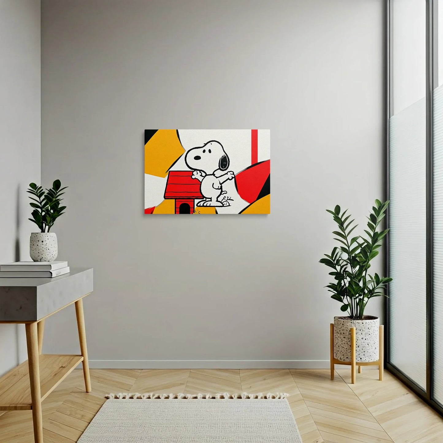 Tablou Modern - Snoopy Geometric Colorat - vedere hol