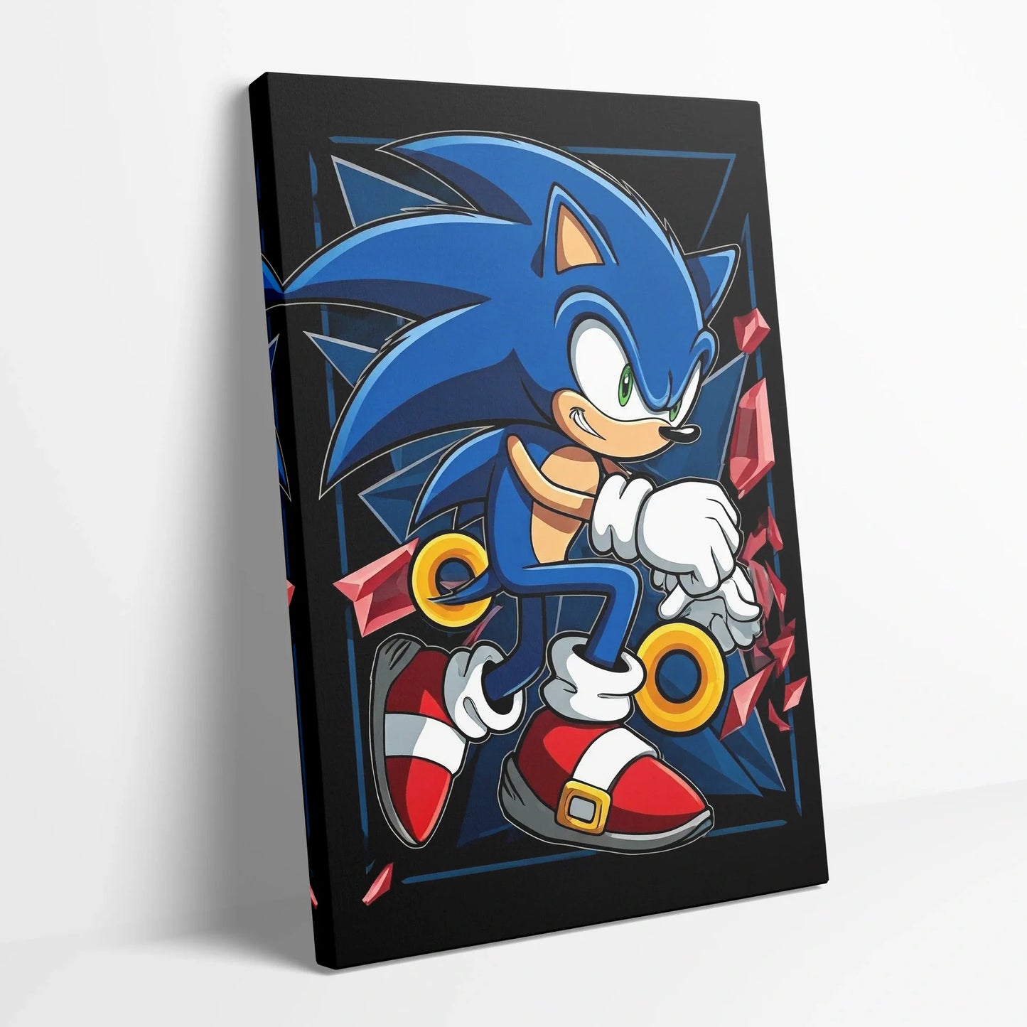 Tablou Modern - Portret Geometric Sonic - vedere din lateral sprijinit perete