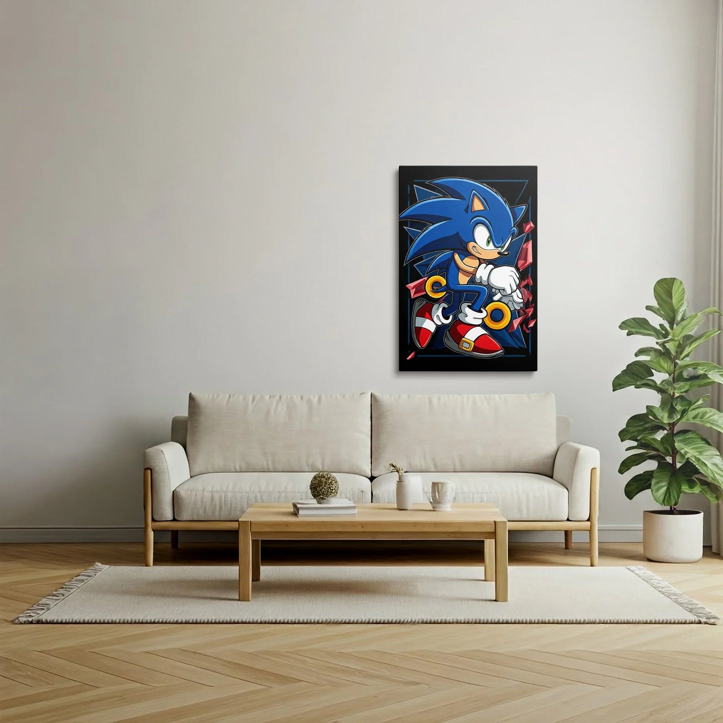 Tablou Modern - Portret Geometric Sonic - vedere living