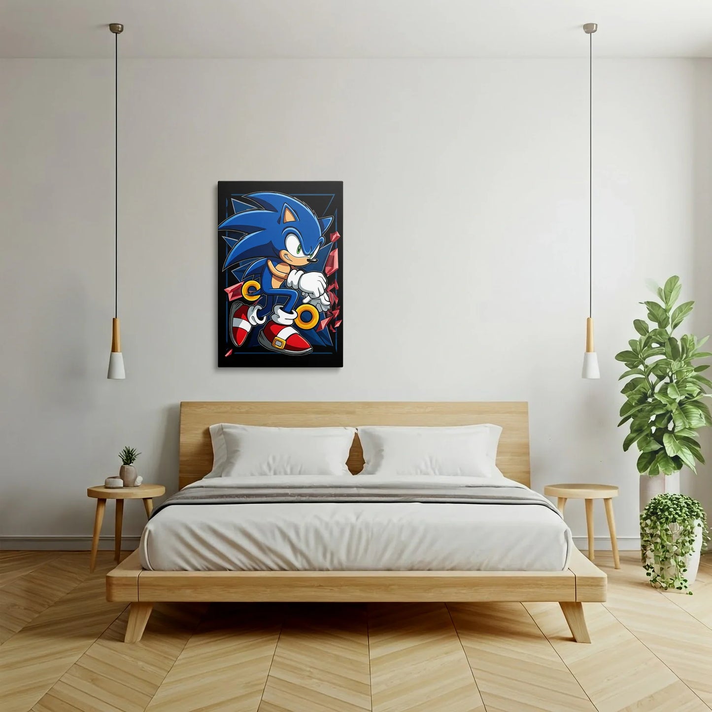 Tablou Modern - Portret Geometric Sonic - vedere dormitor