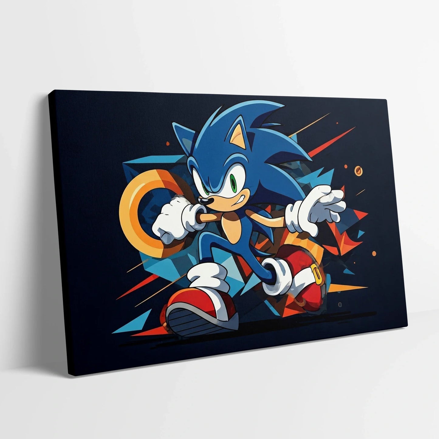 Tablou Modern - Portret Geometric Sonic 2 - vedere din lateral sprijinit perete