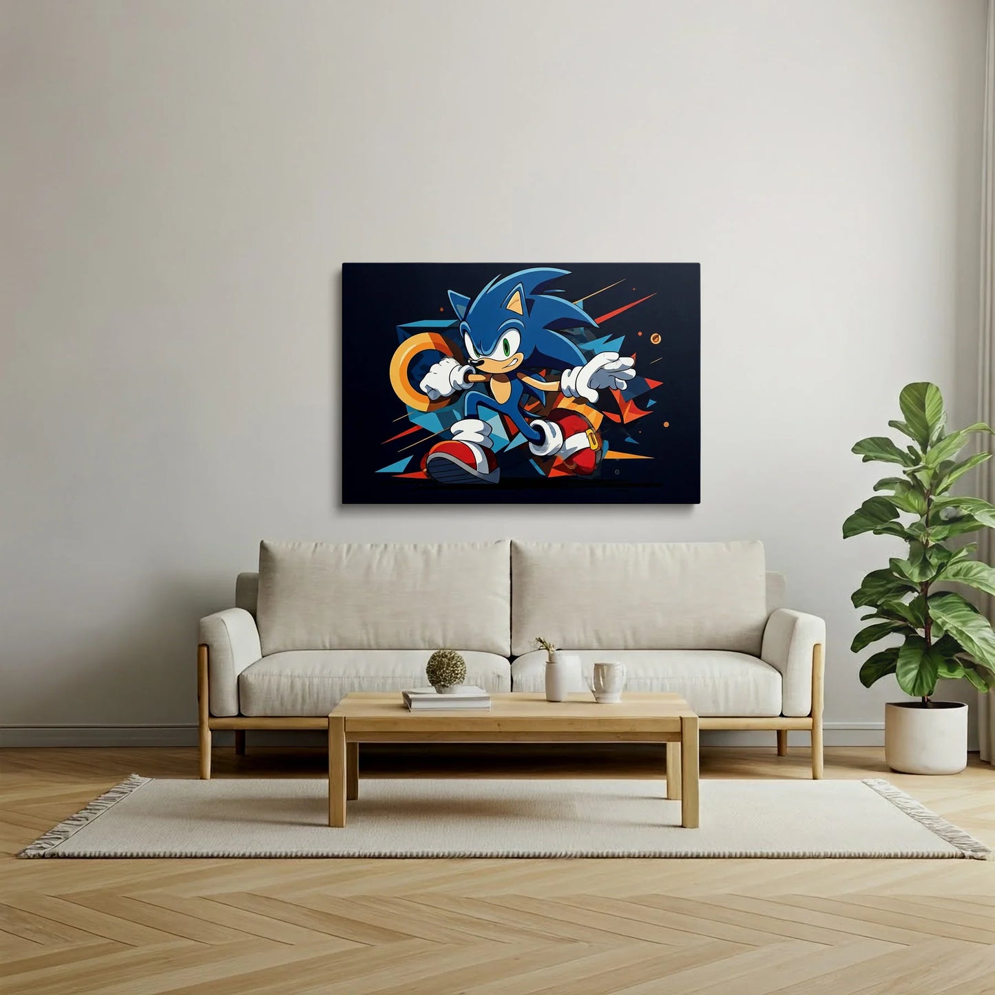 Tablou Modern - Portret Geometric Sonic 2 - vedere living