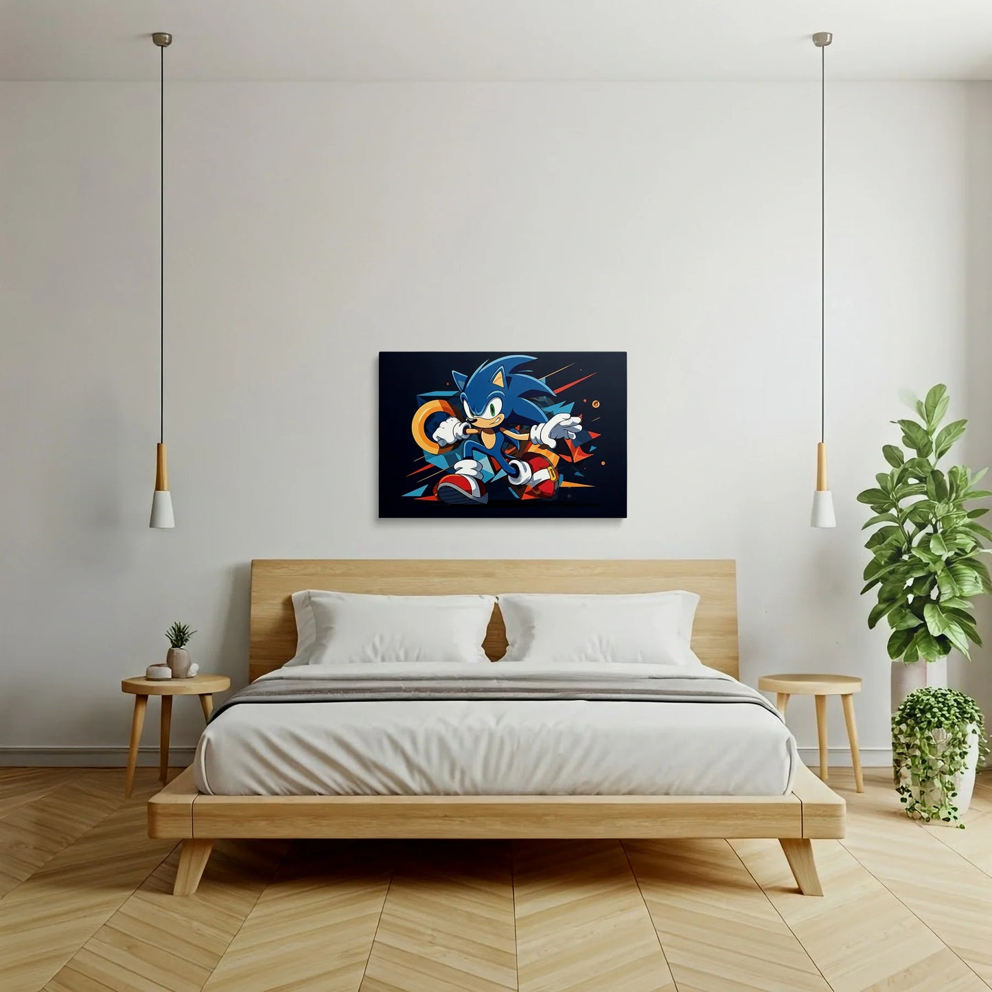 Tablou Modern - Portret Geometric Sonic 2 - vedere dormitor